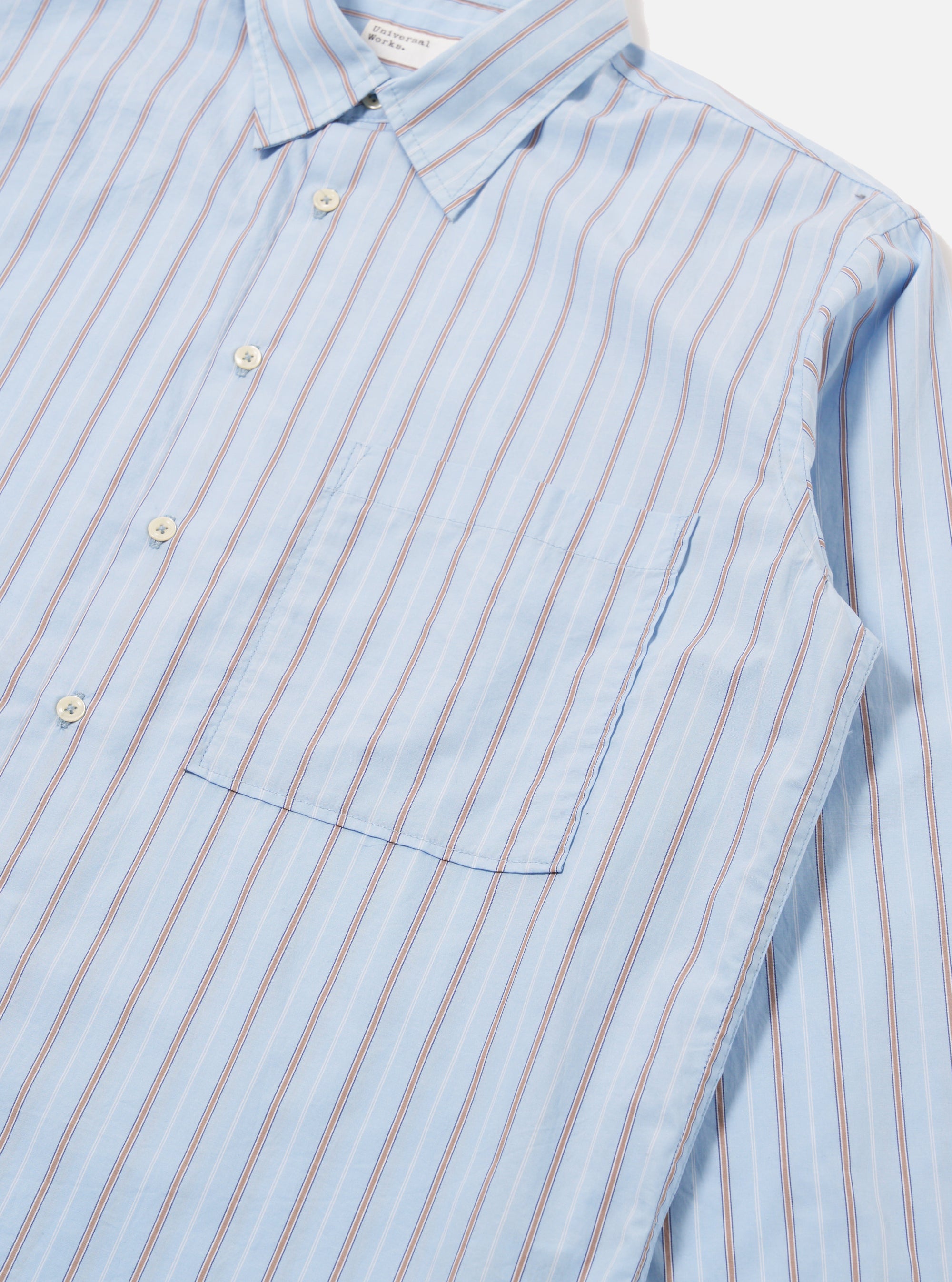 Sky Blue Urban Stripe Square Pocket Shirt