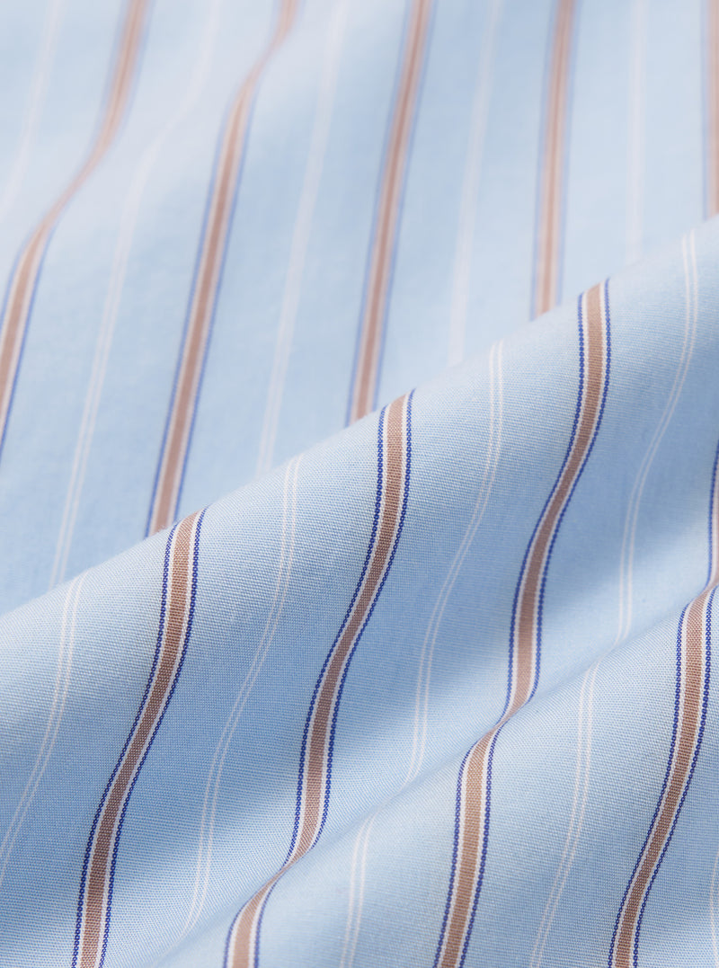 Sky Blue Urban Stripe Square Pocket Shirt