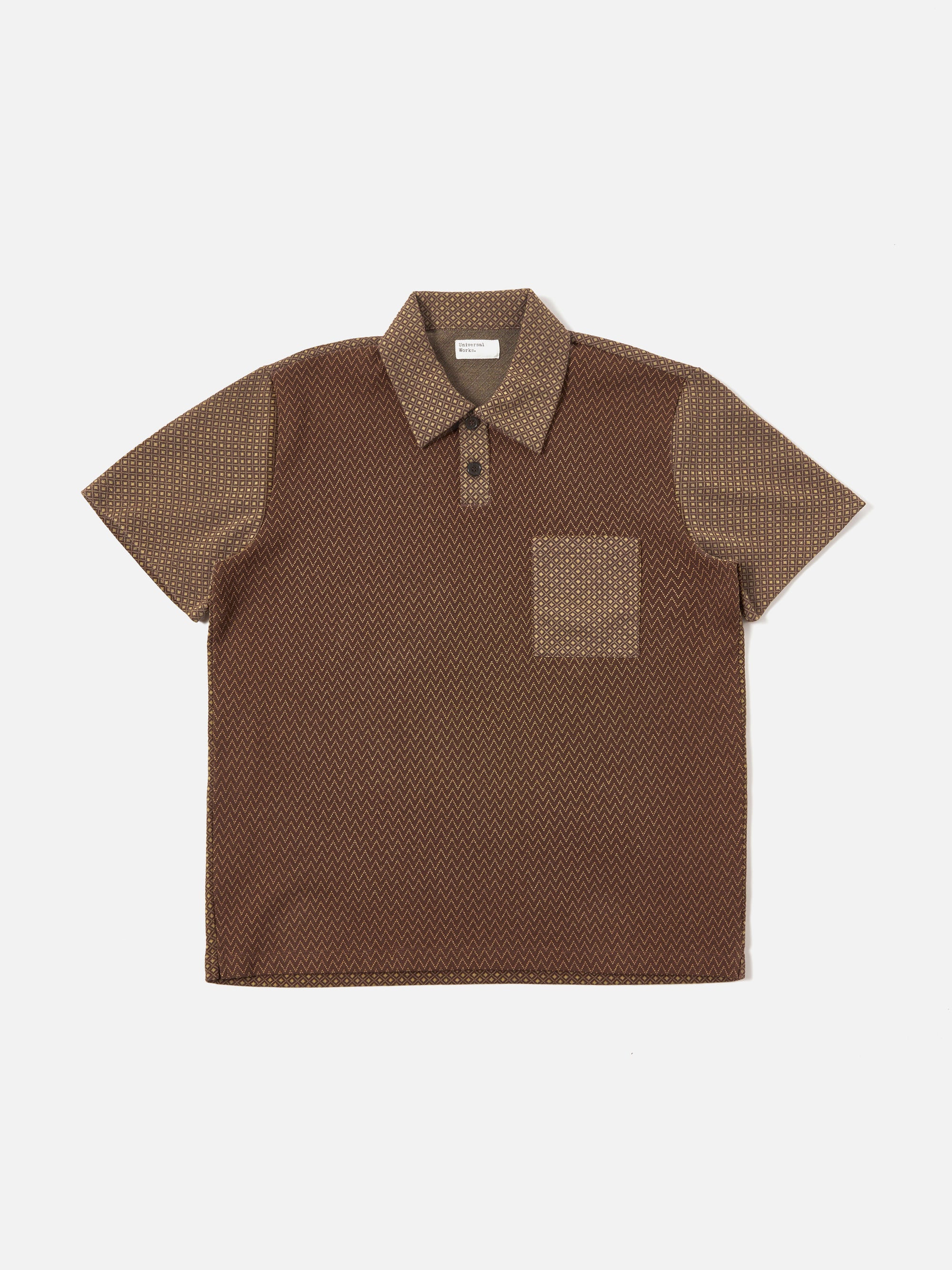 Brown Cotton Mix Fleece Newlyn Polo