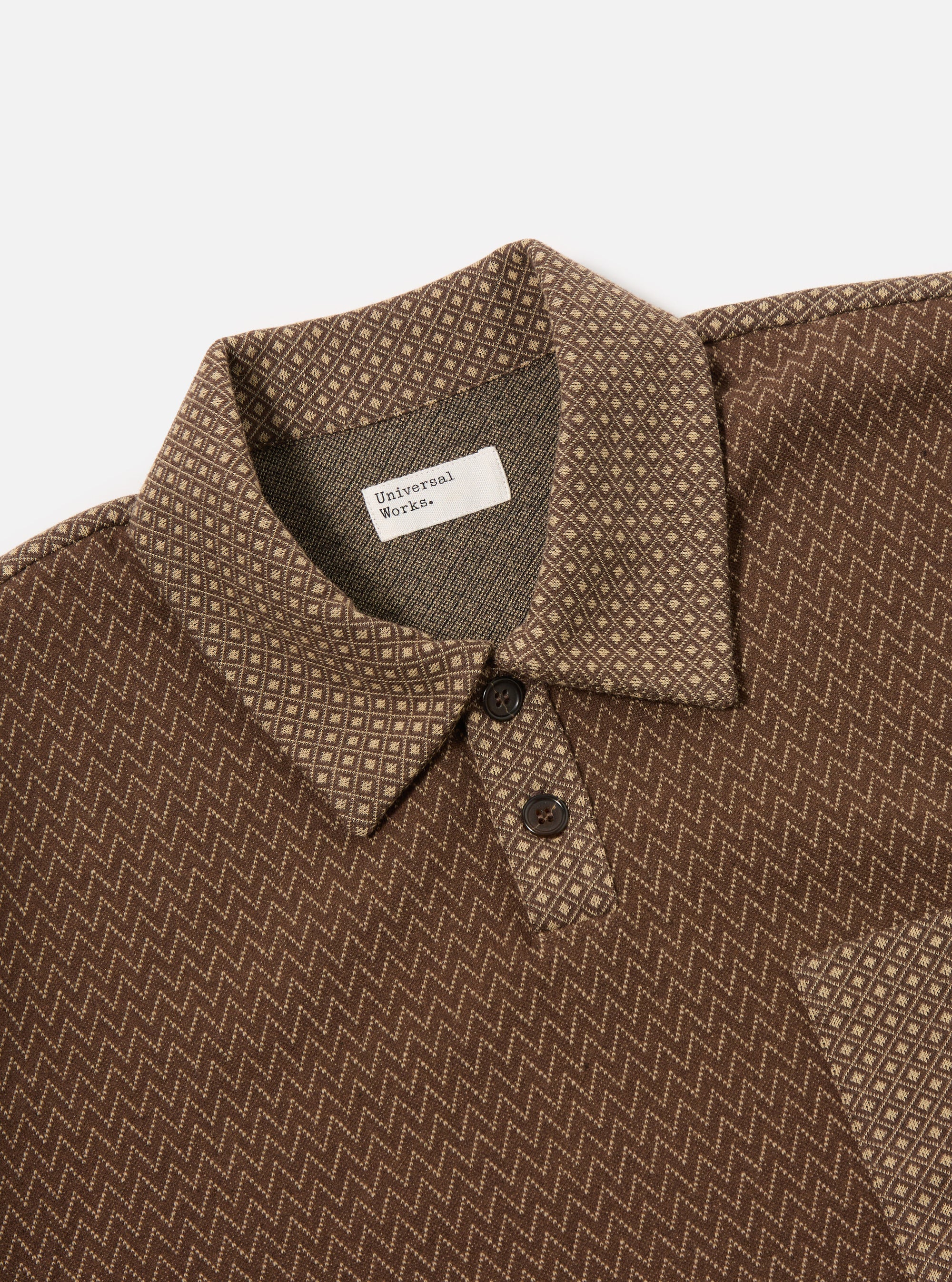 Brown Cotton Mix Fleece Newlyn Polo