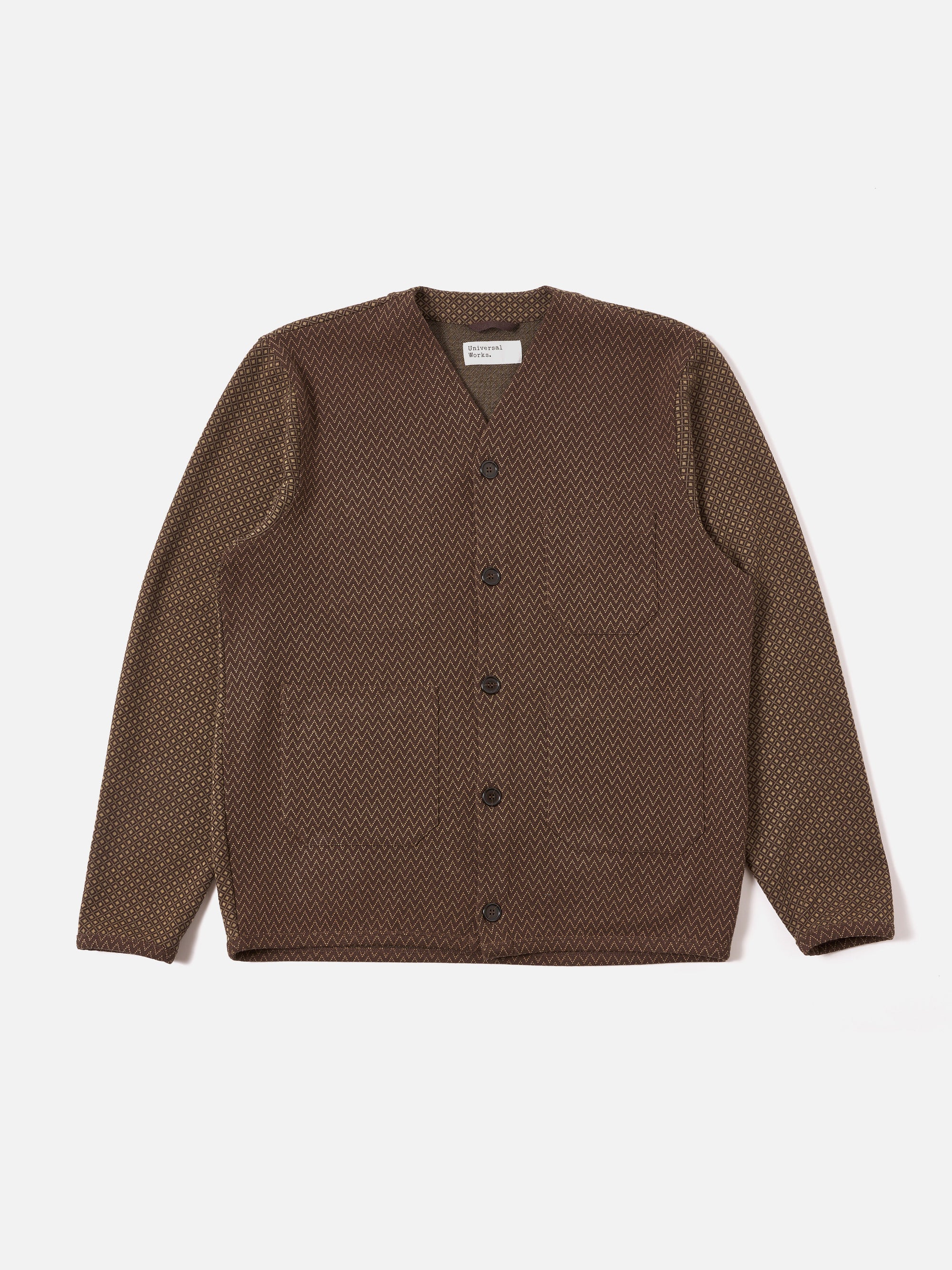 Brown Cotton Mix Fleece Cardigan