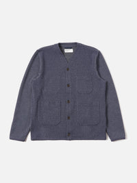 Navy Cotton Mix Fleece Cardigan