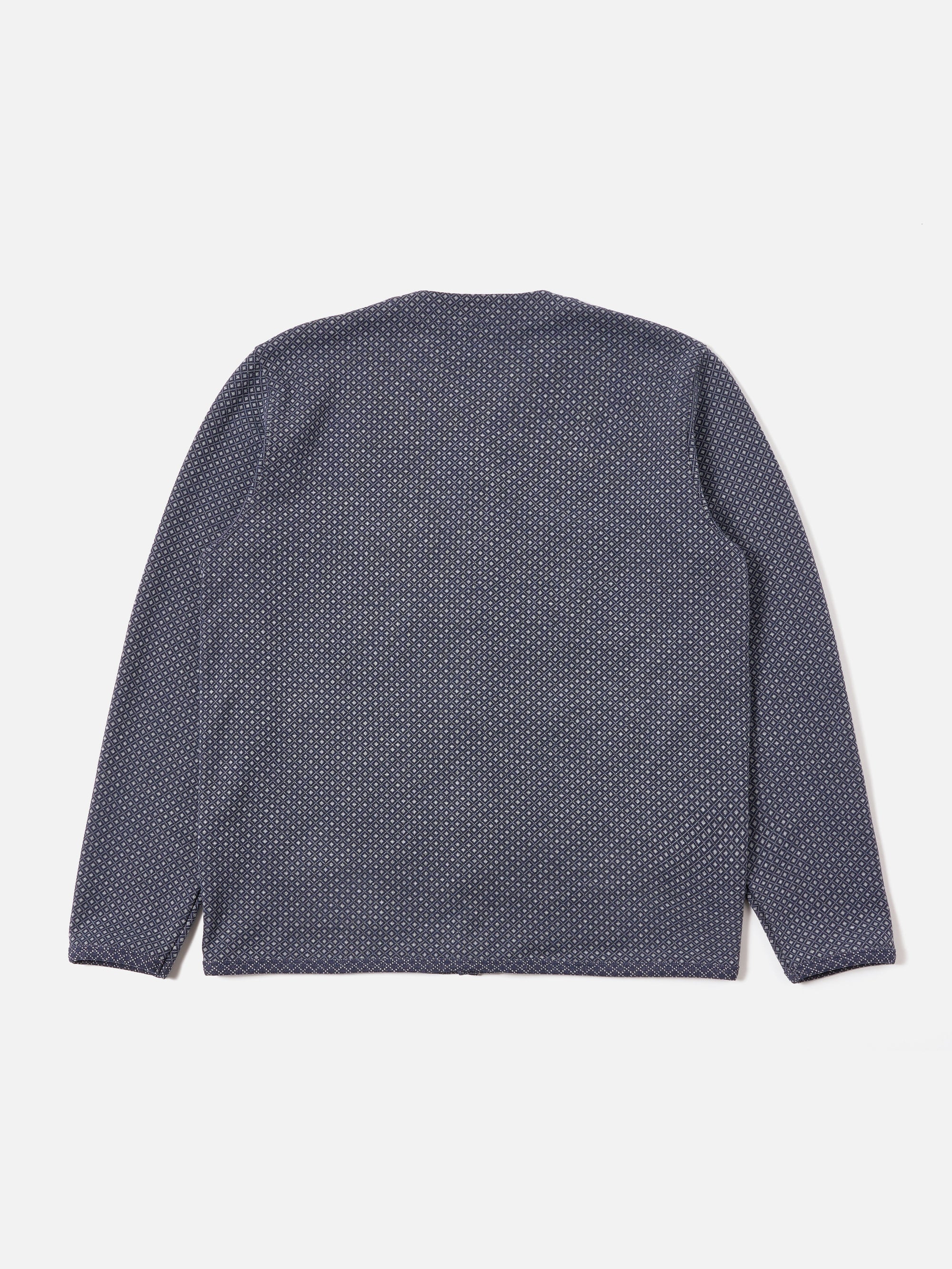 Navy Cotton Mix Fleece Cardigan