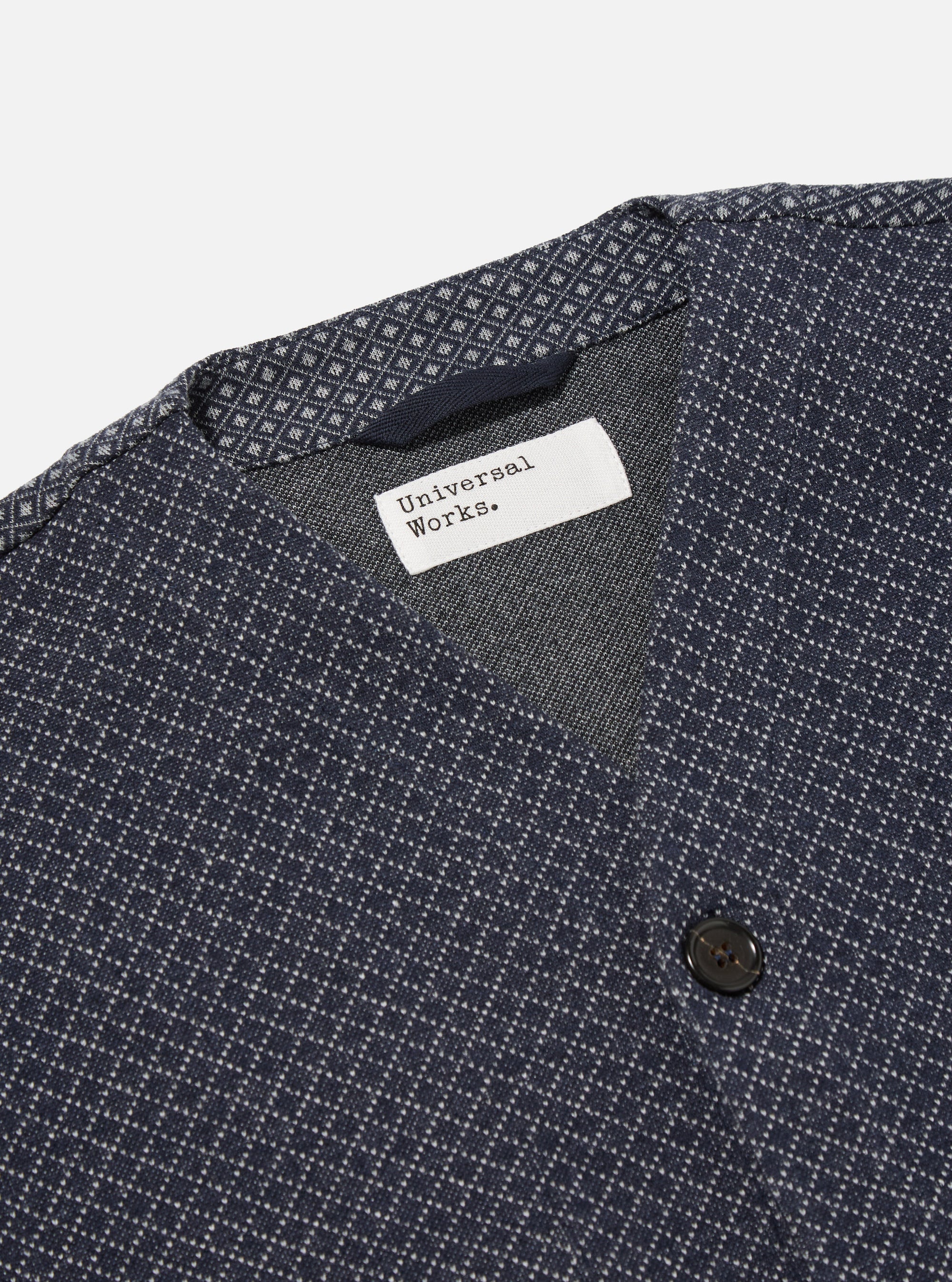 Navy Cotton Mix Fleece Cardigan