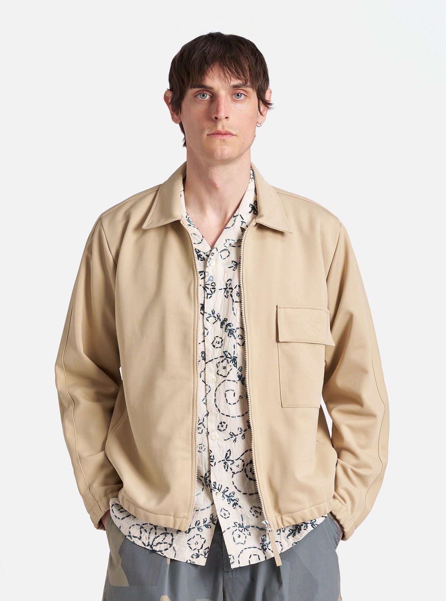 Sand Recycled Poly Organic Cotton Denis Track Top