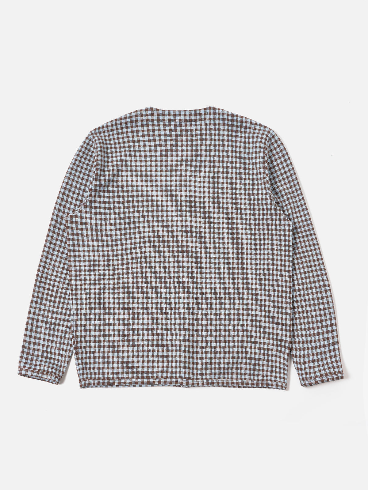 Brown/Sky Gingham Cotton Cardigan