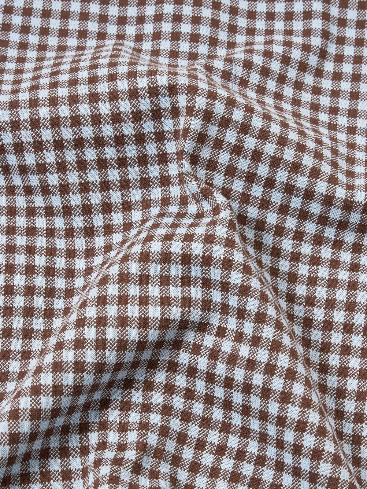 Brown/Sky Gingham Cotton Zip Gilet