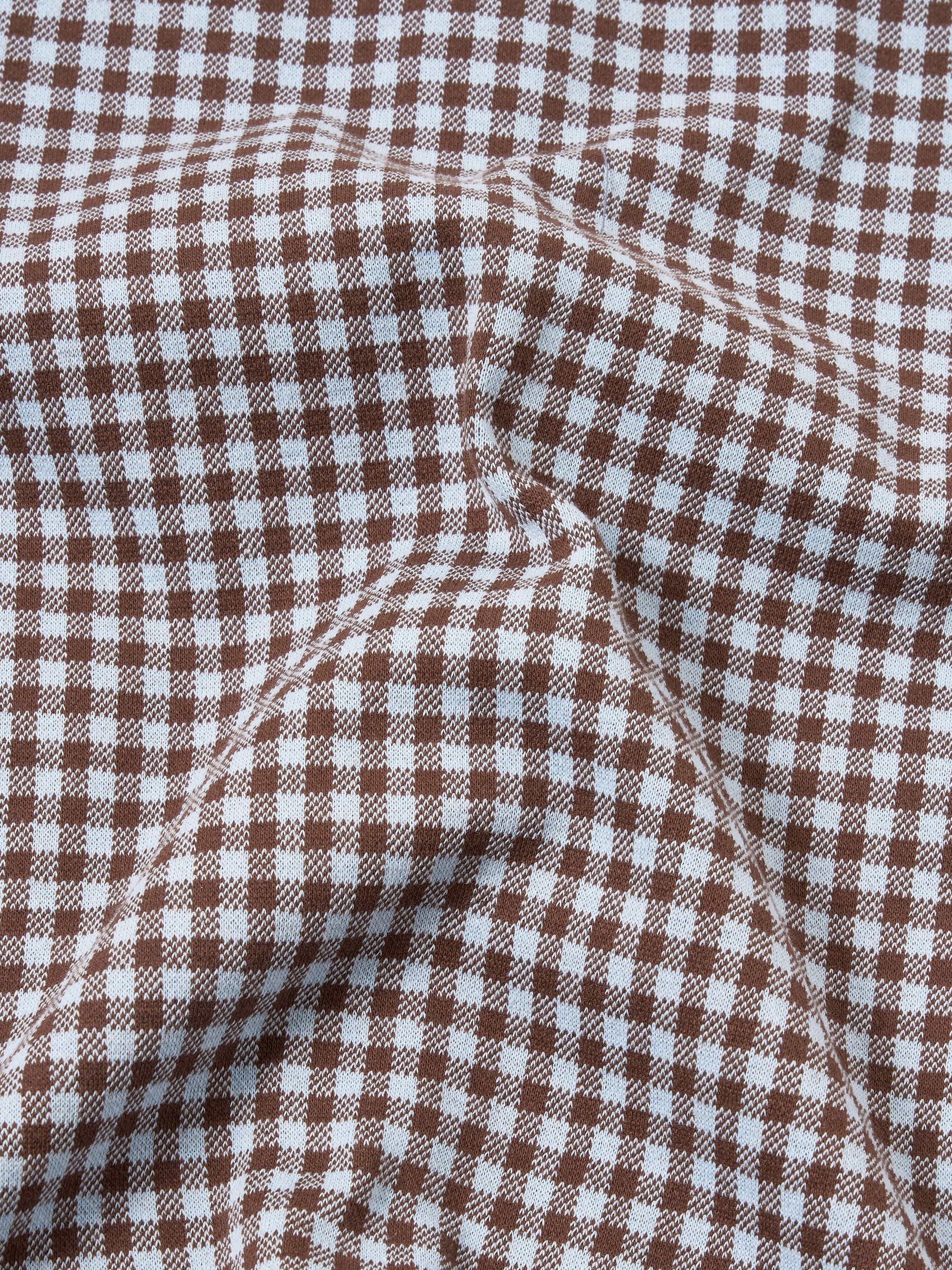 Brown/Sky Gingham Cotton Cardigan