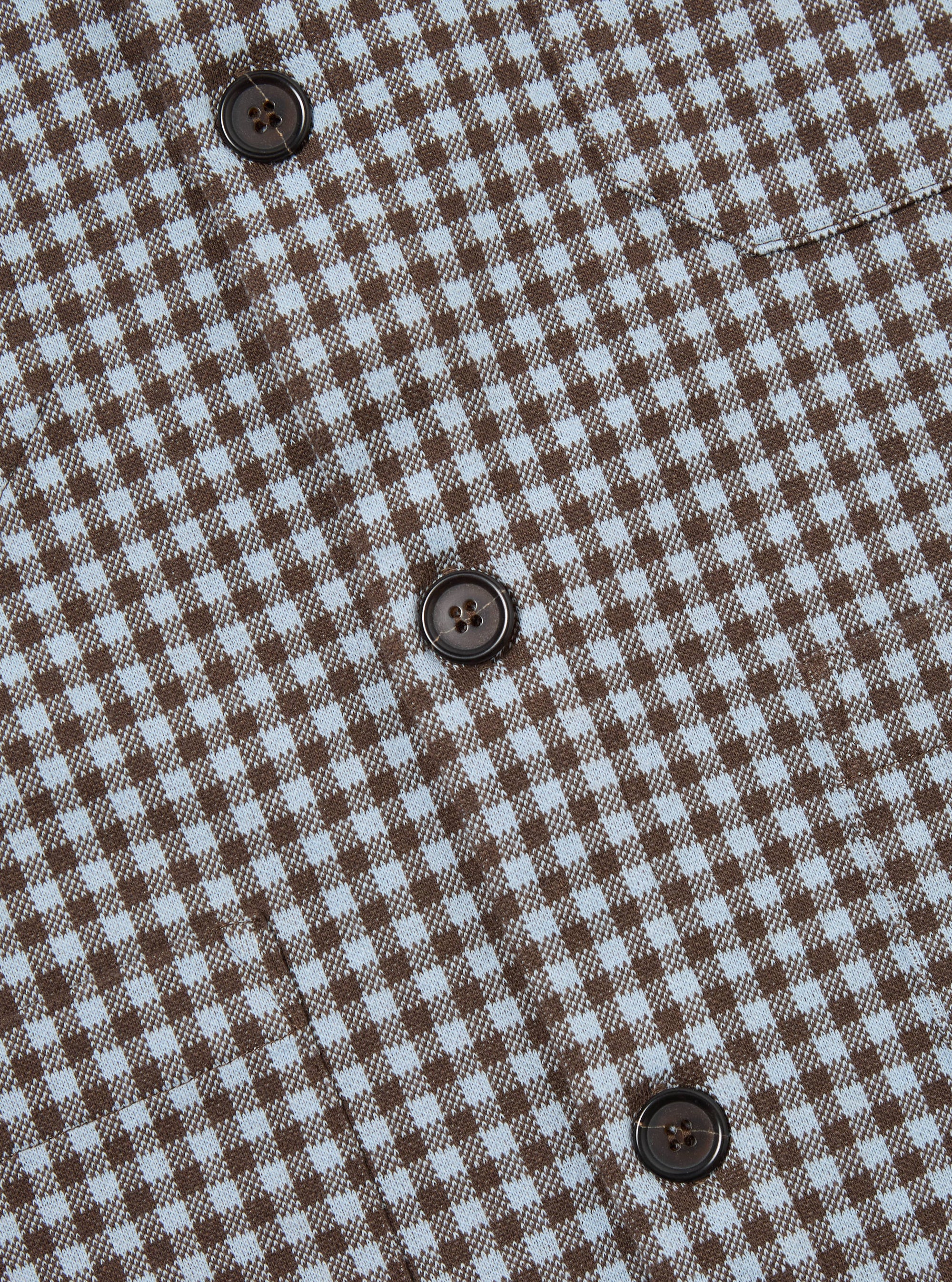 Brown/Sky Gingham Cotton Cardigan