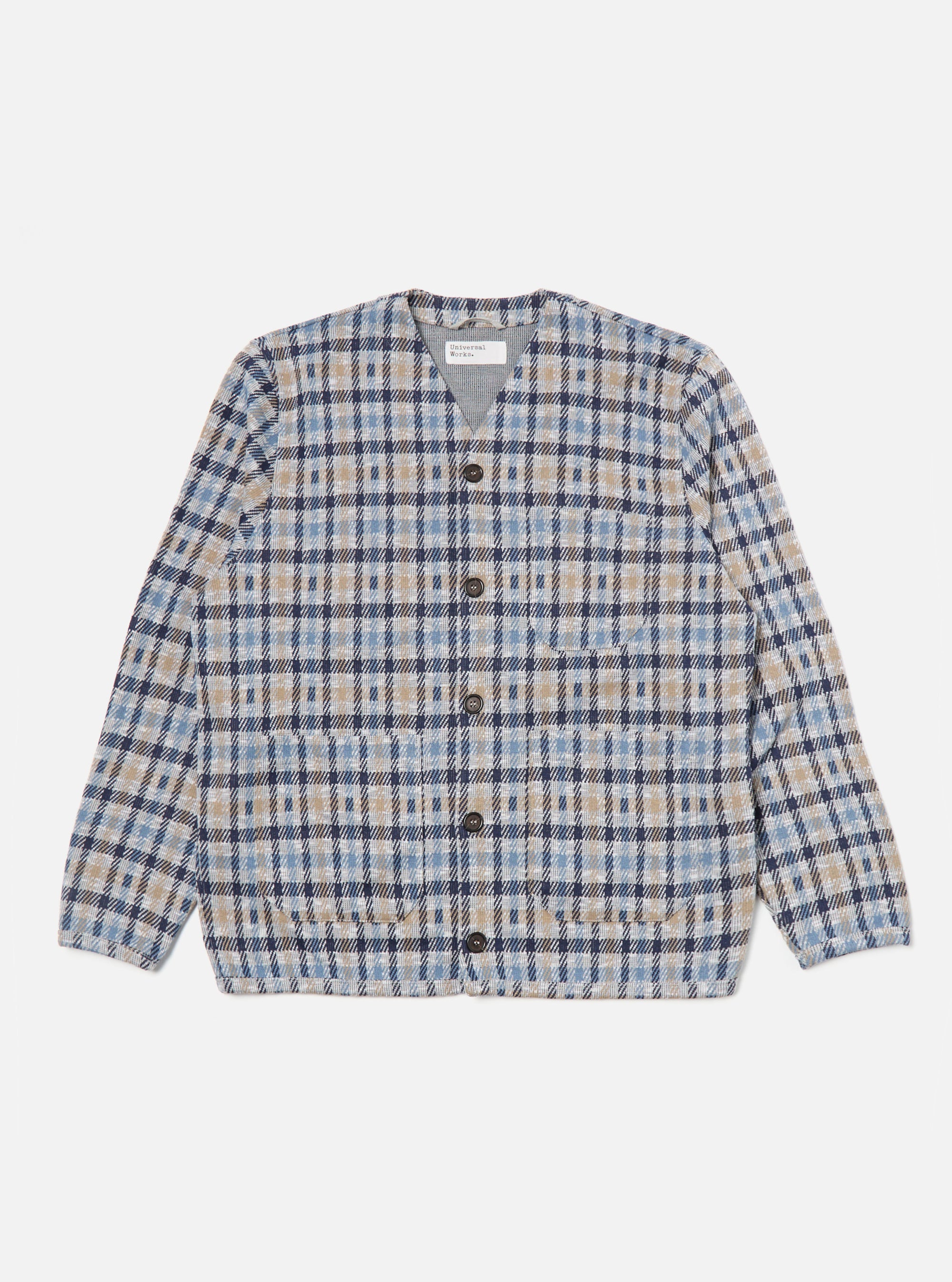 Brown/Blue Summer Check Cardigan