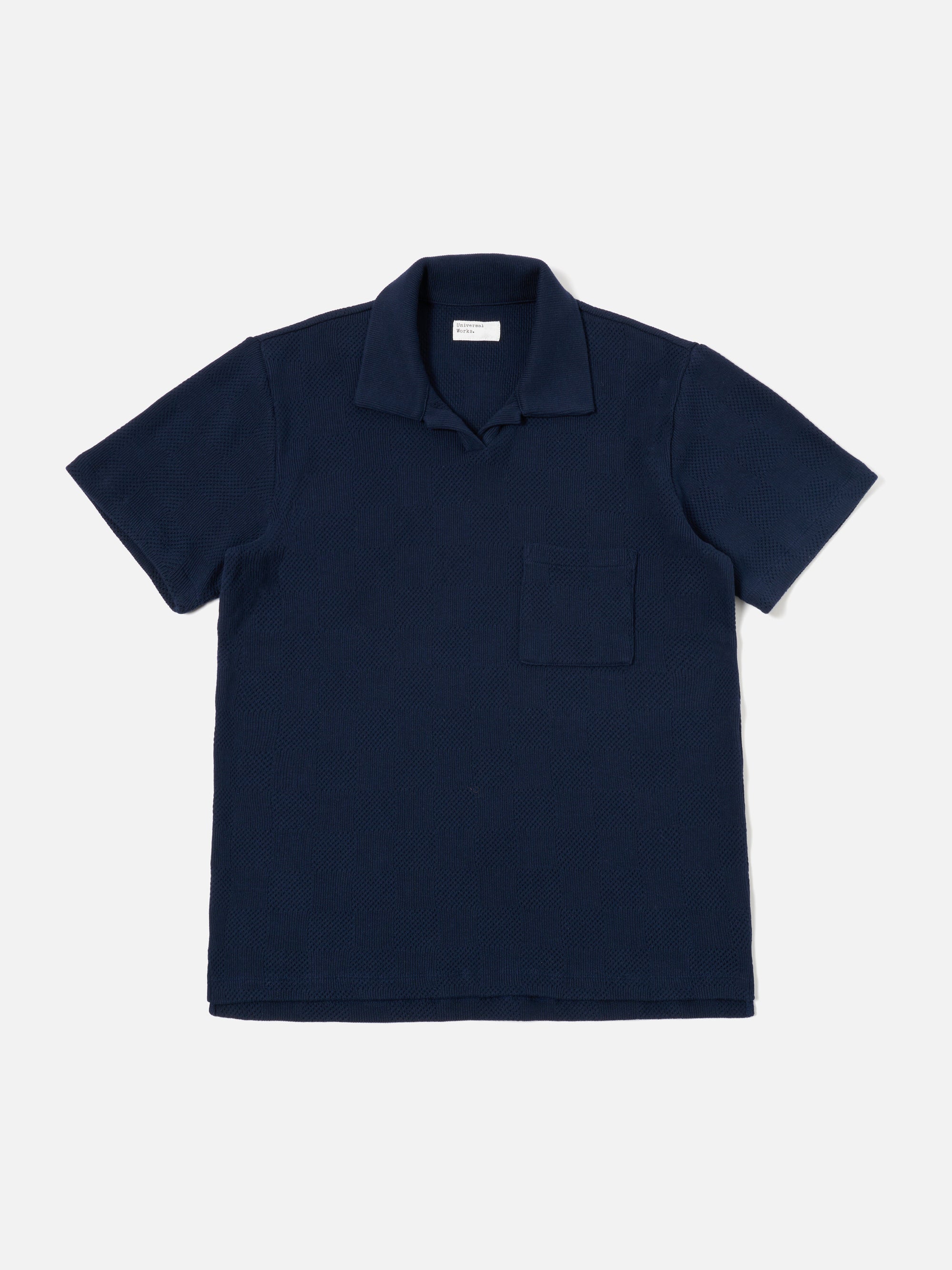Bright Navy Fantasy Checkerboard Vacation Polo