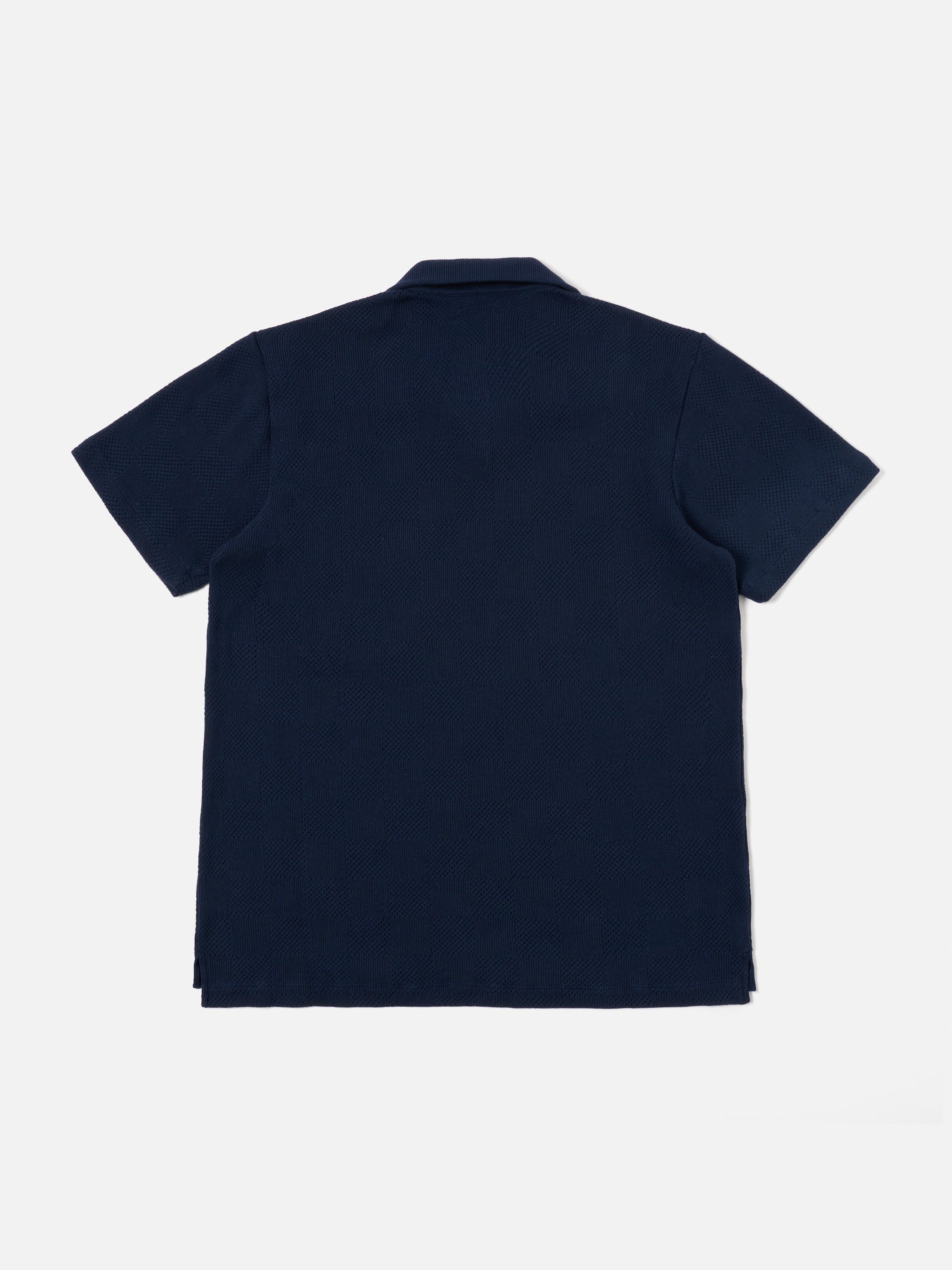 Bright Navy Fantasy Checkerboard Vacation Polo