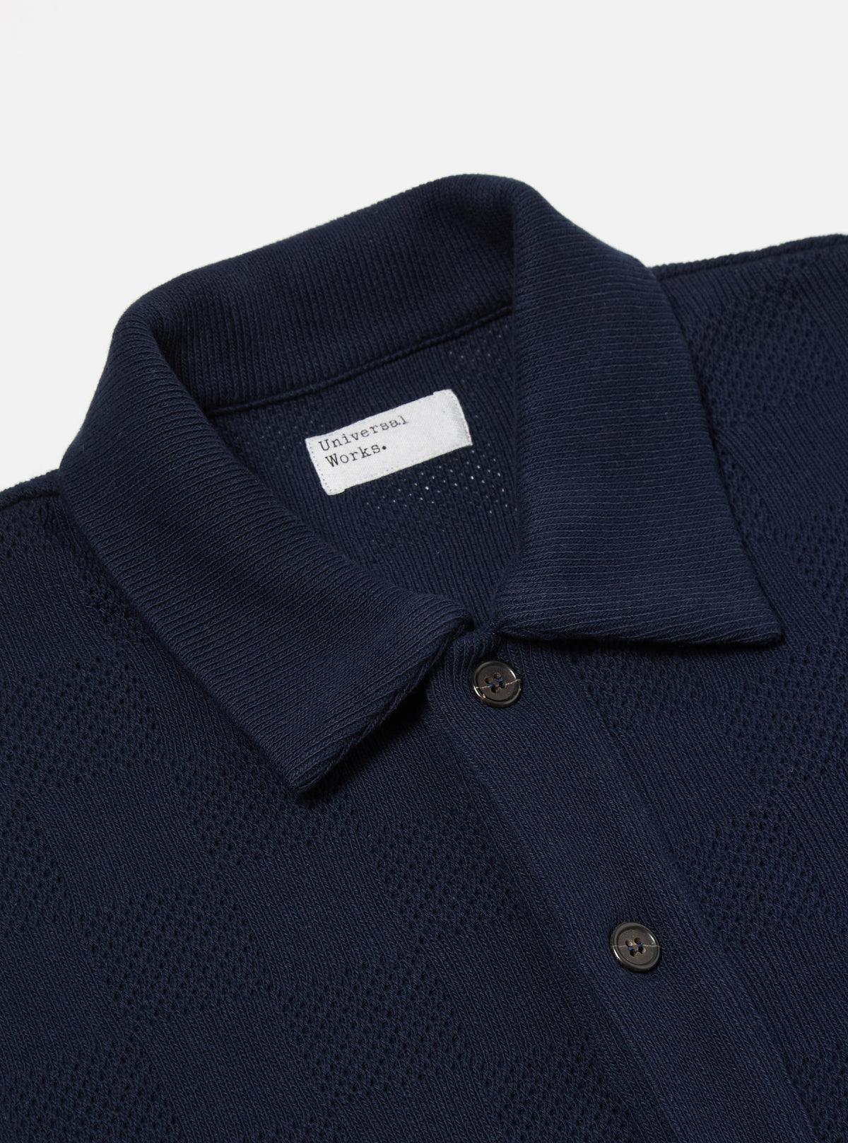 Bright Navy Fantasy Checkerboard Button Through Polo