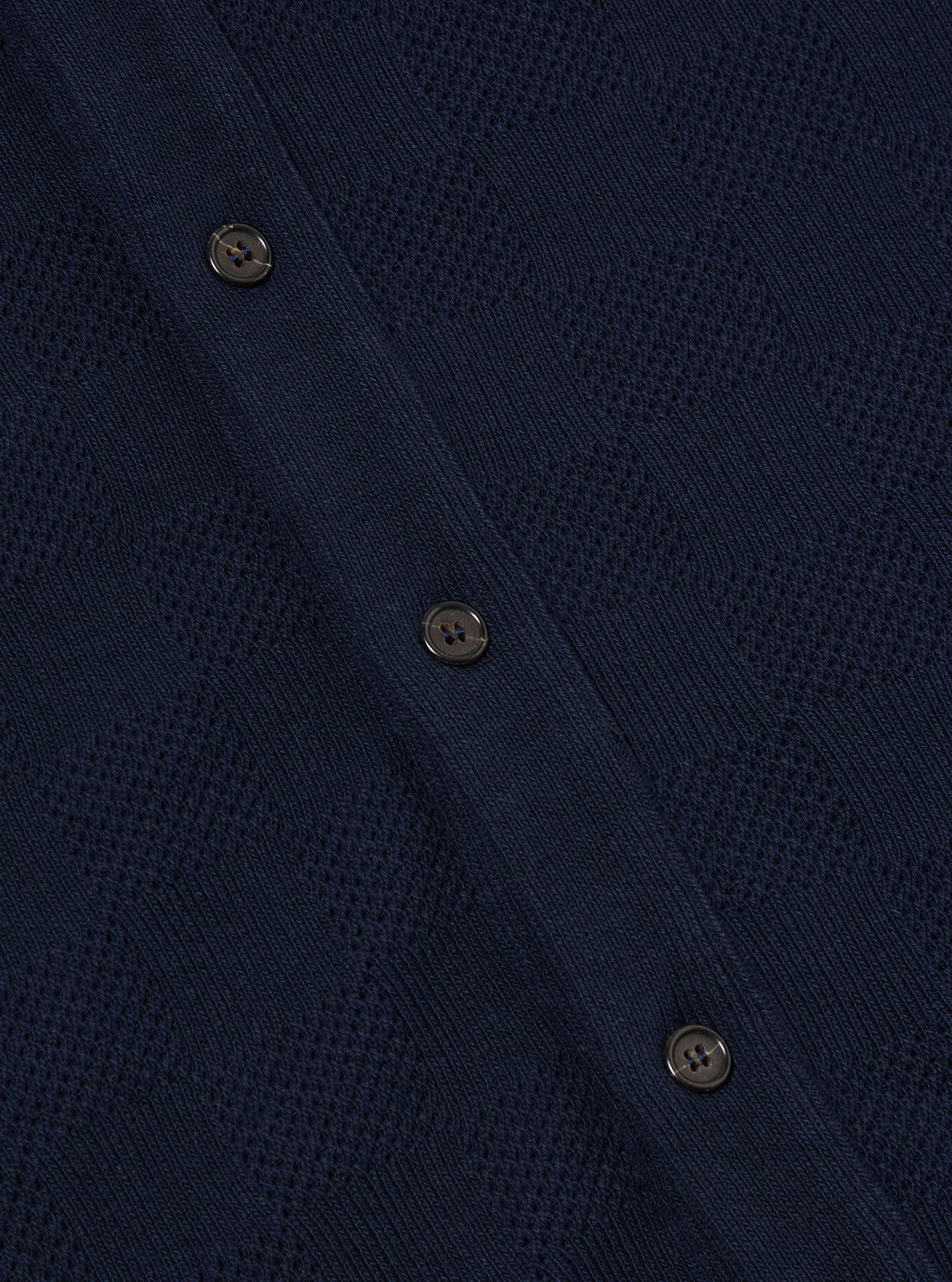 Bright Navy Fantasy Checkerboard Button Through Polo