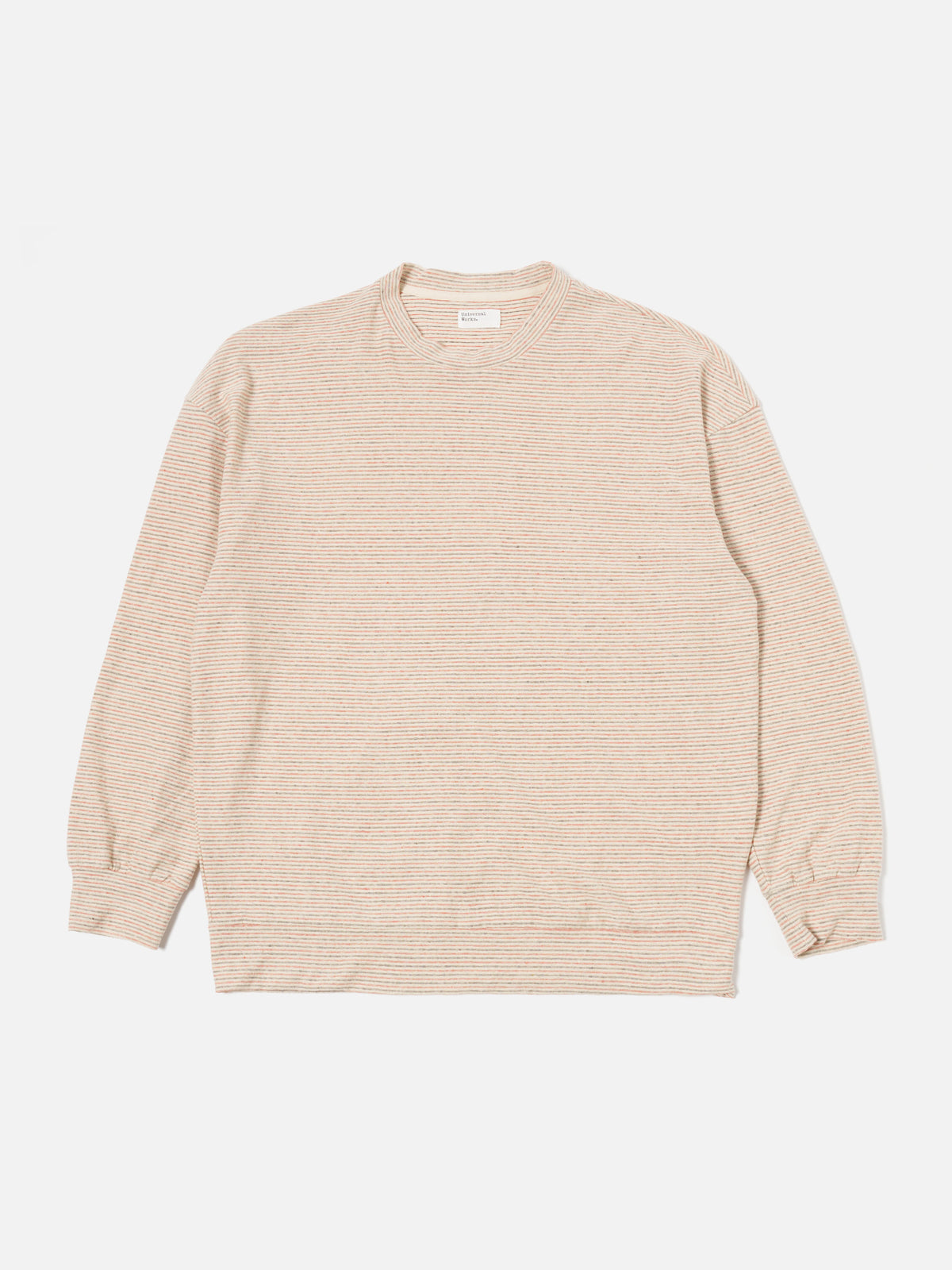 Ecru Stripe Lincot Jersey Loose Sweatshirt