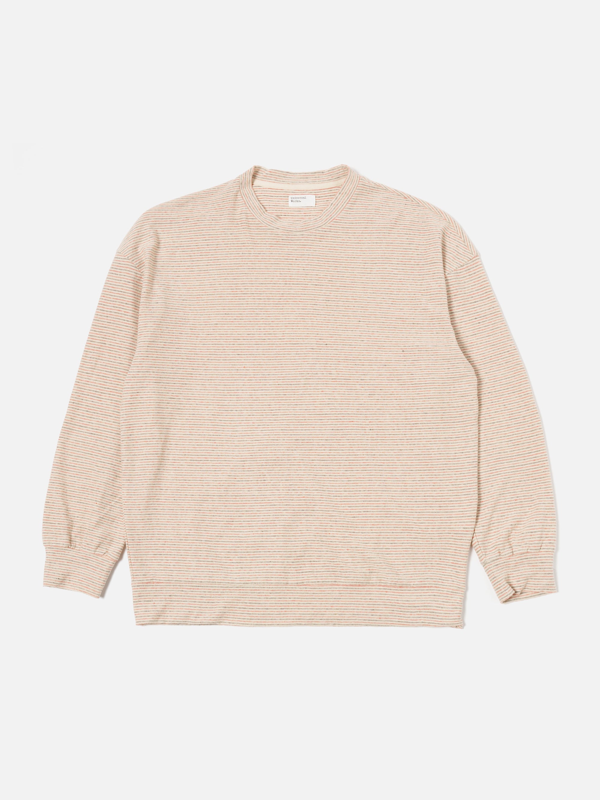 Ecru Stripe Lincot Jersey Loose Sweatshirt