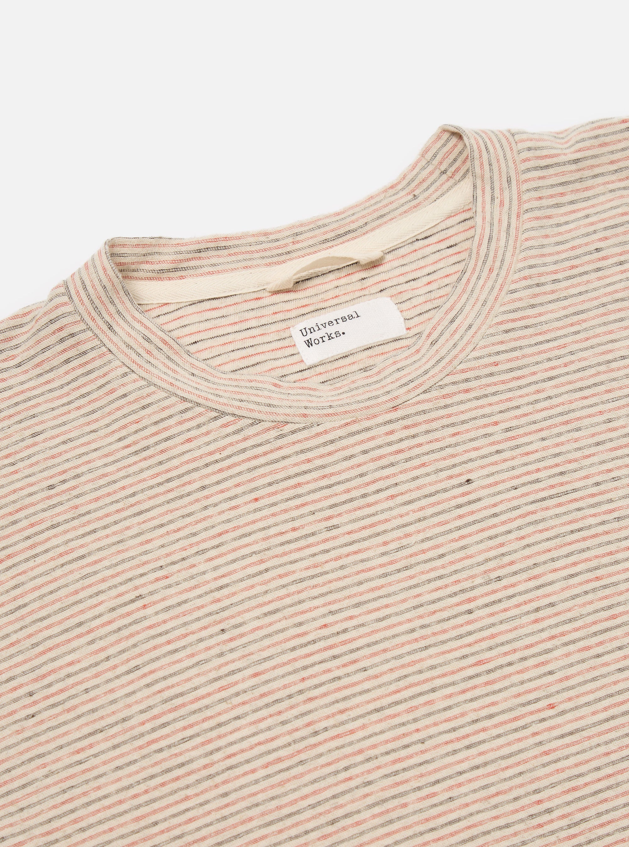 Ecru Stripe Lincot Jersey Loose Sweatshirt
