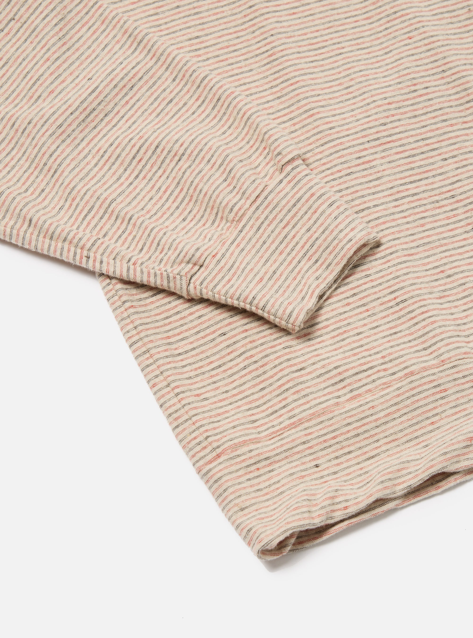 Ecru Stripe Lincot Jersey Loose Sweatshirt