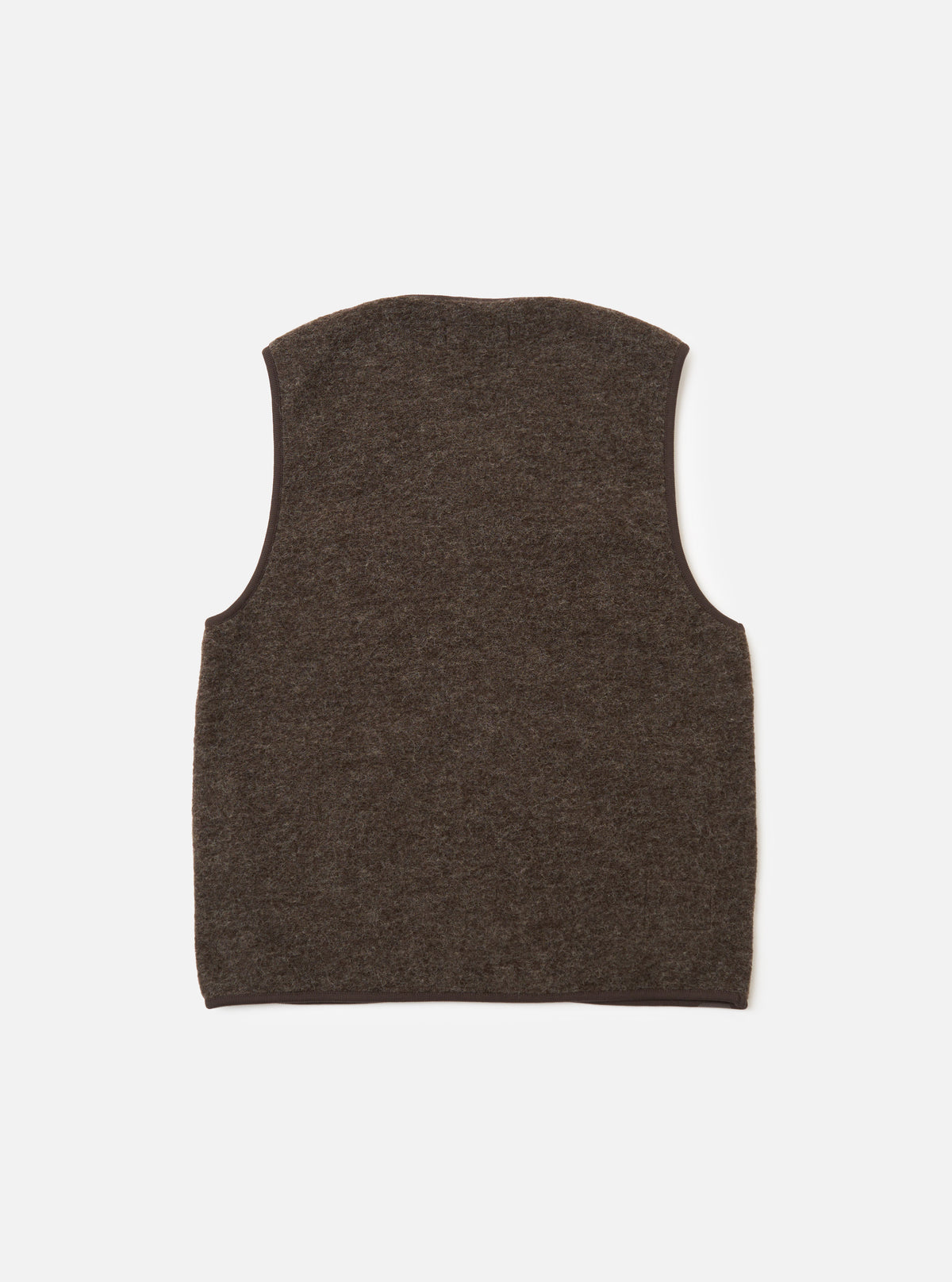 Brown Wool Fleece Zip Gilet