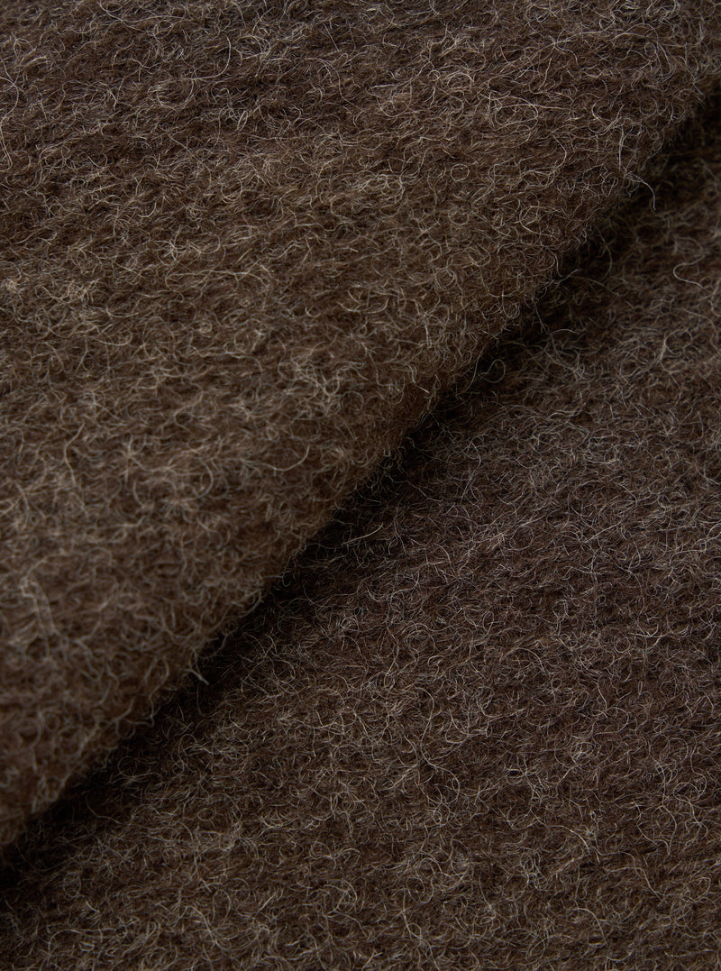 Brown Wool Fleece Zip Gilet