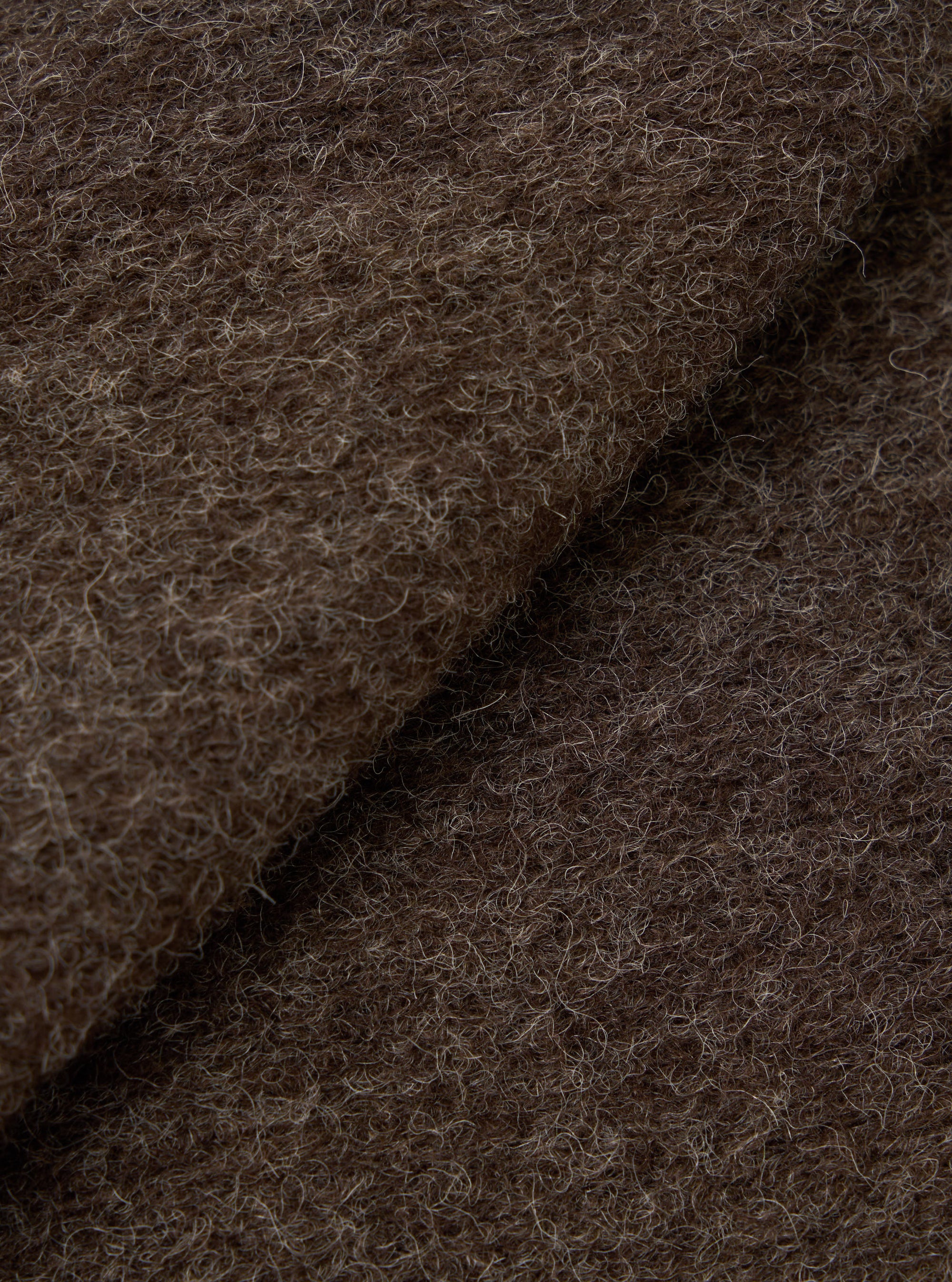 Brown Wool Fleece Zip Gilet