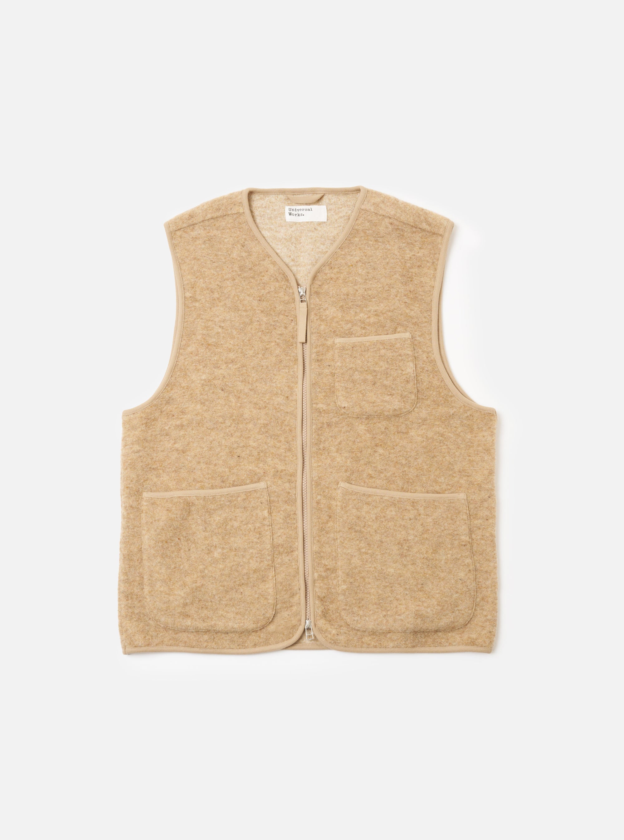 Stone Wool Fleece Zip Gilet