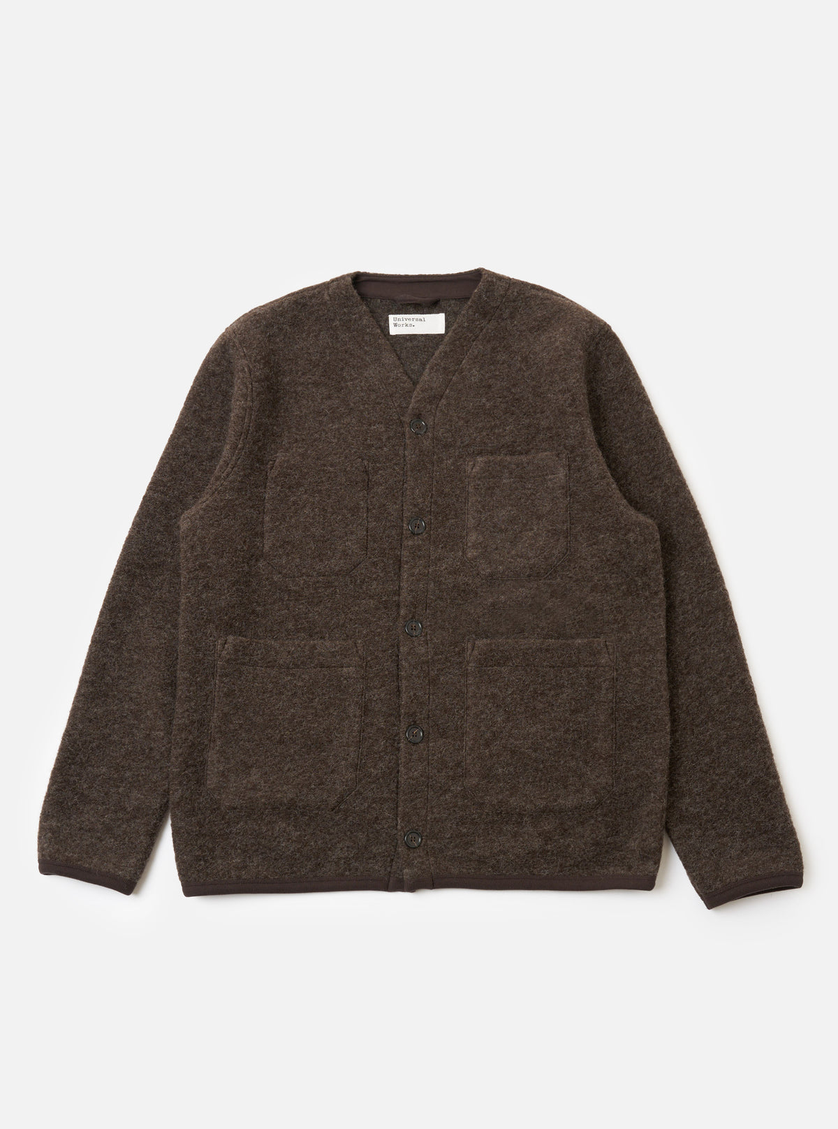 Brown Wool Fleece Cardigan