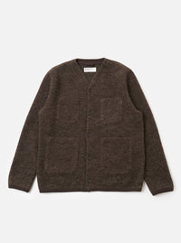 Brown Wool Fleece Cardigan