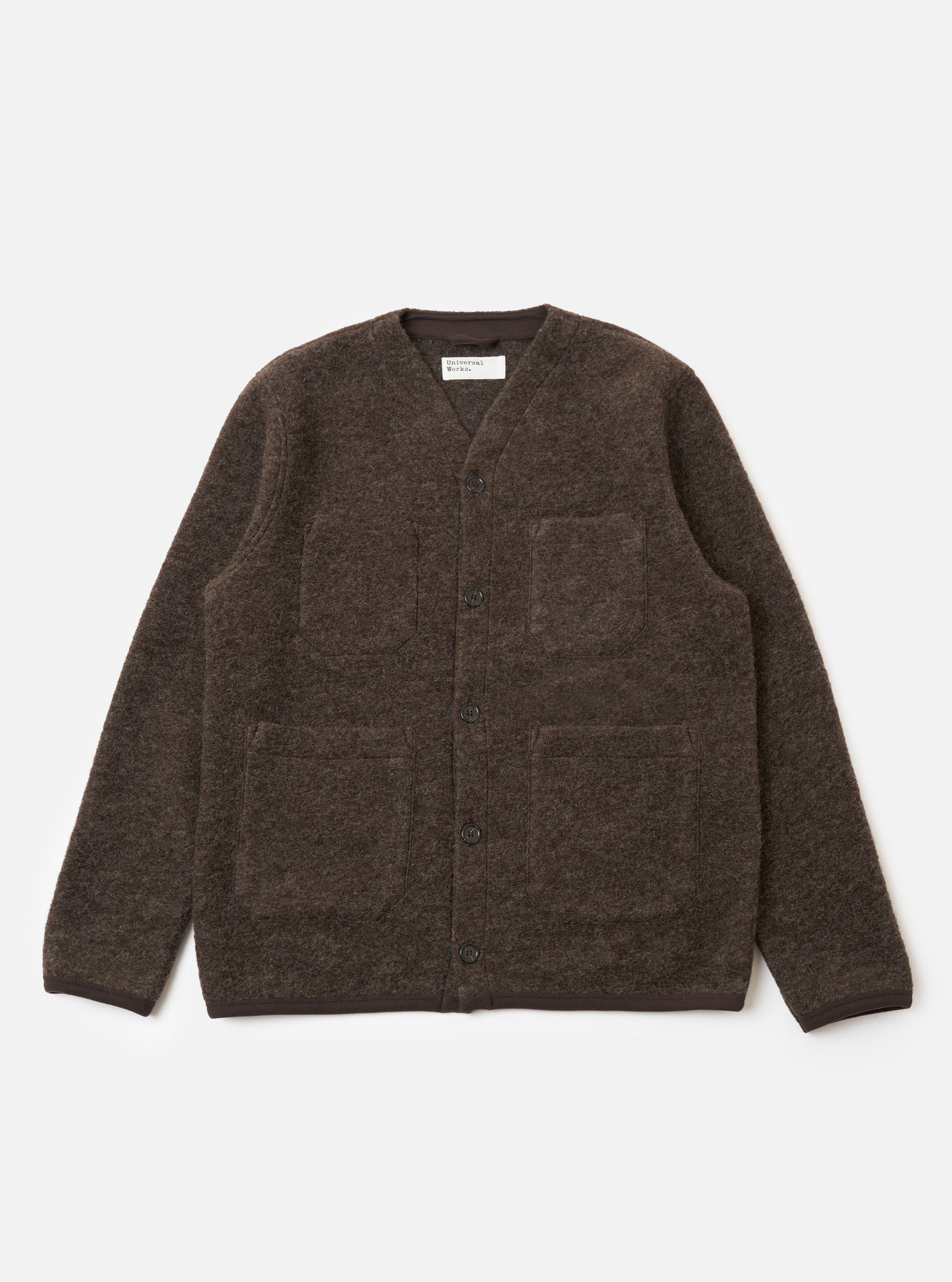 Brown Wool Fleece Cardigan