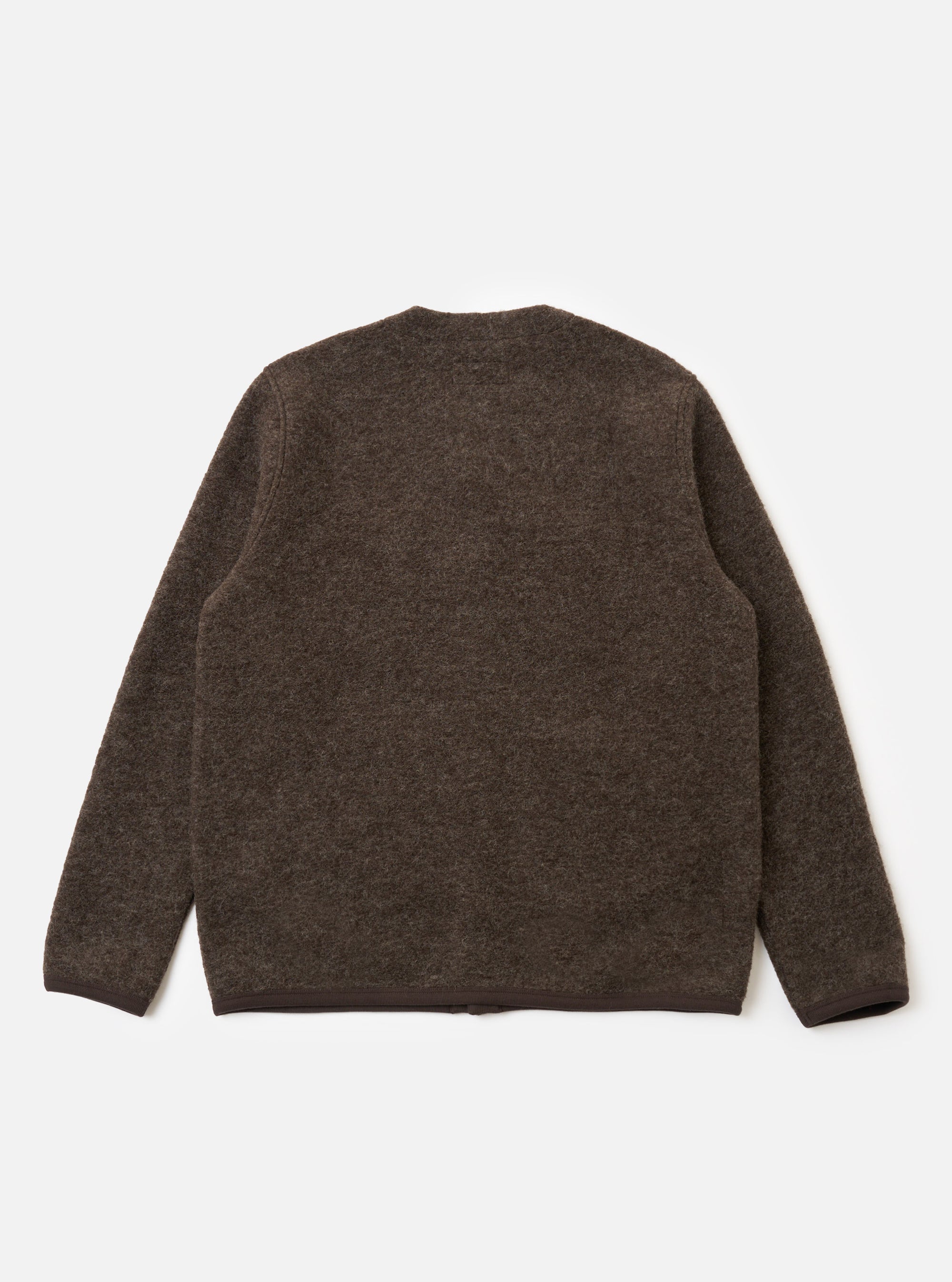 Brown Wool Fleece Cardigan