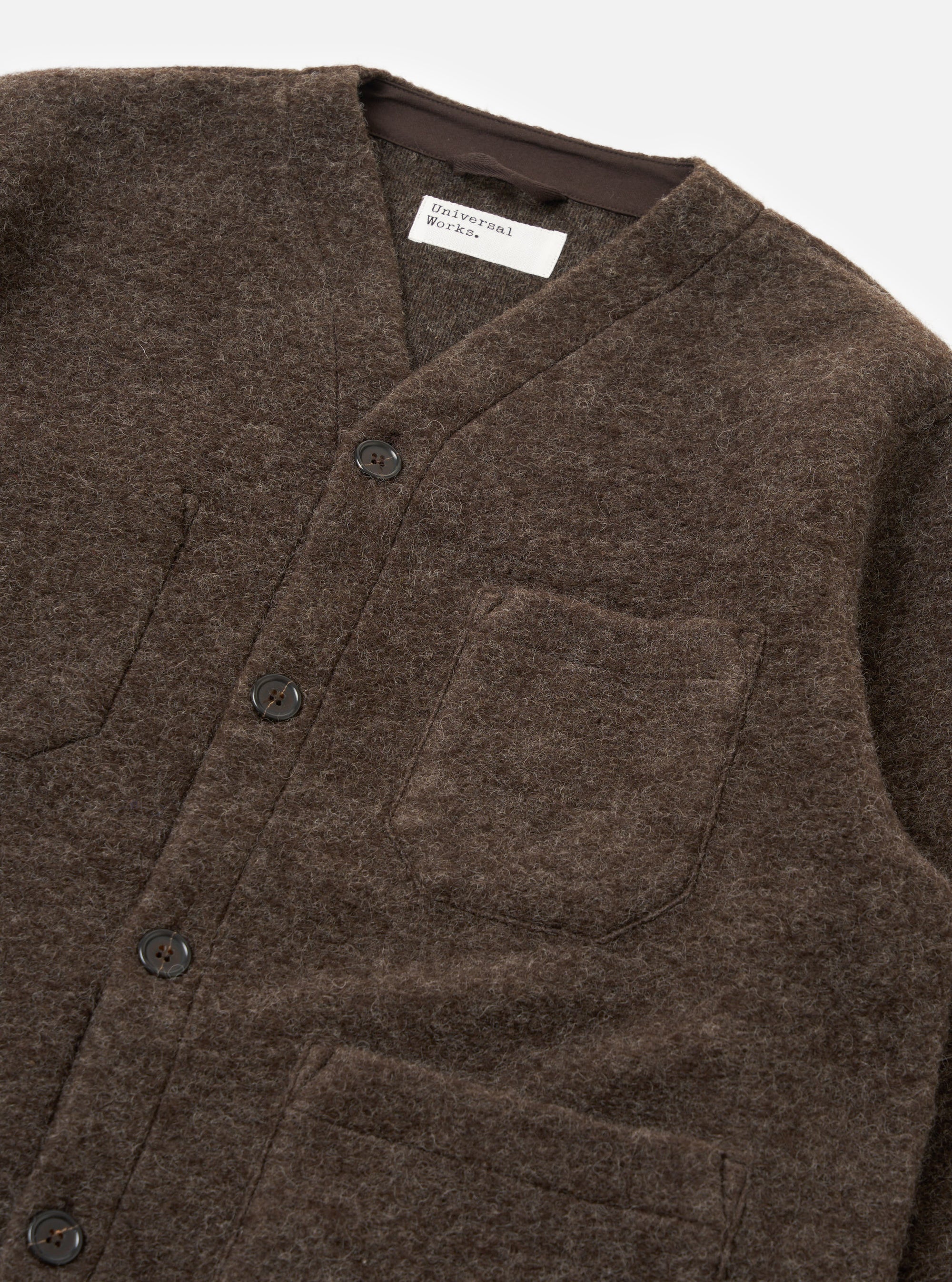 Brown Wool Fleece Cardigan
