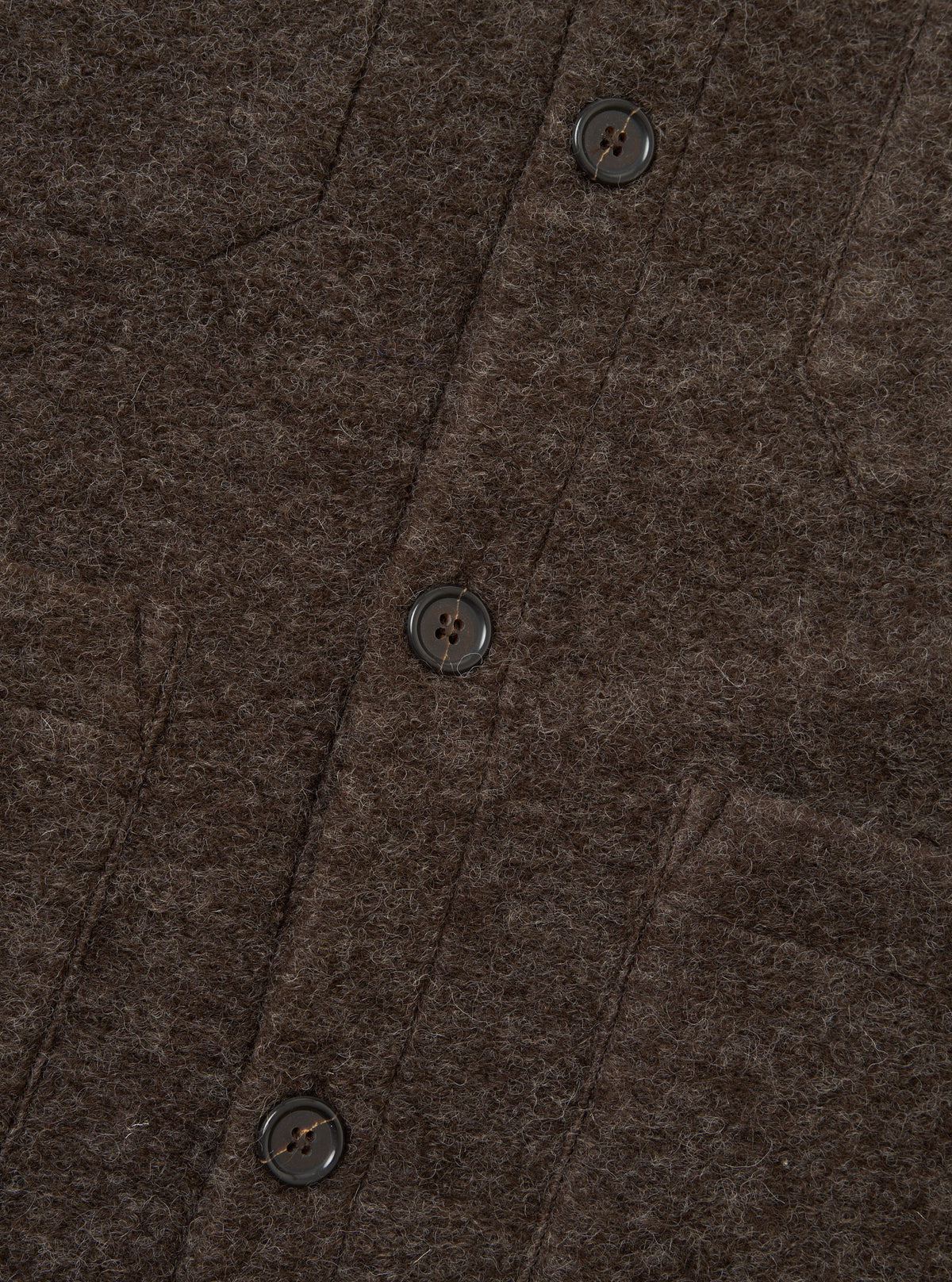 Brown Wool Fleece Cardigan