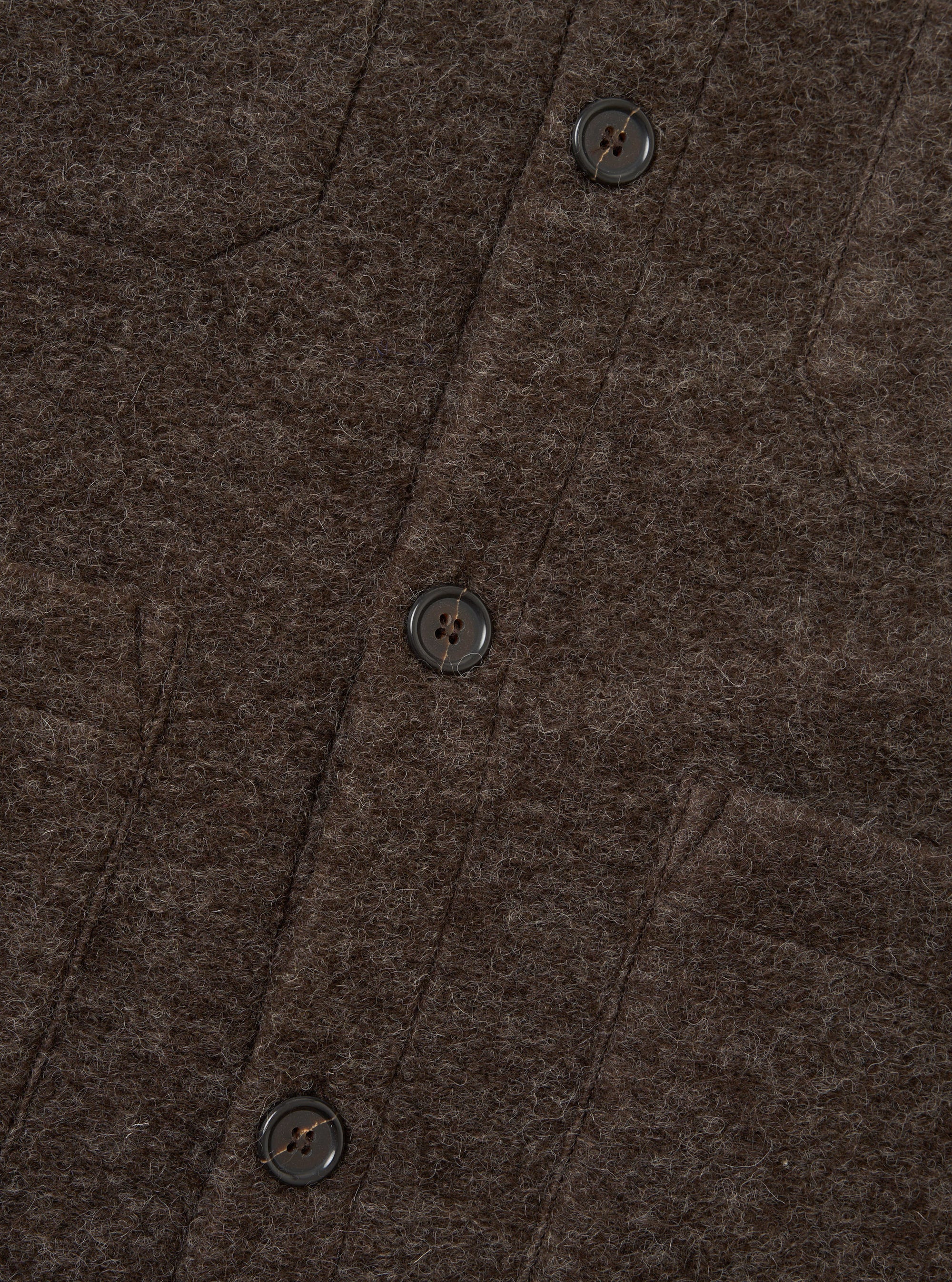 Brown Wool Fleece Cardigan