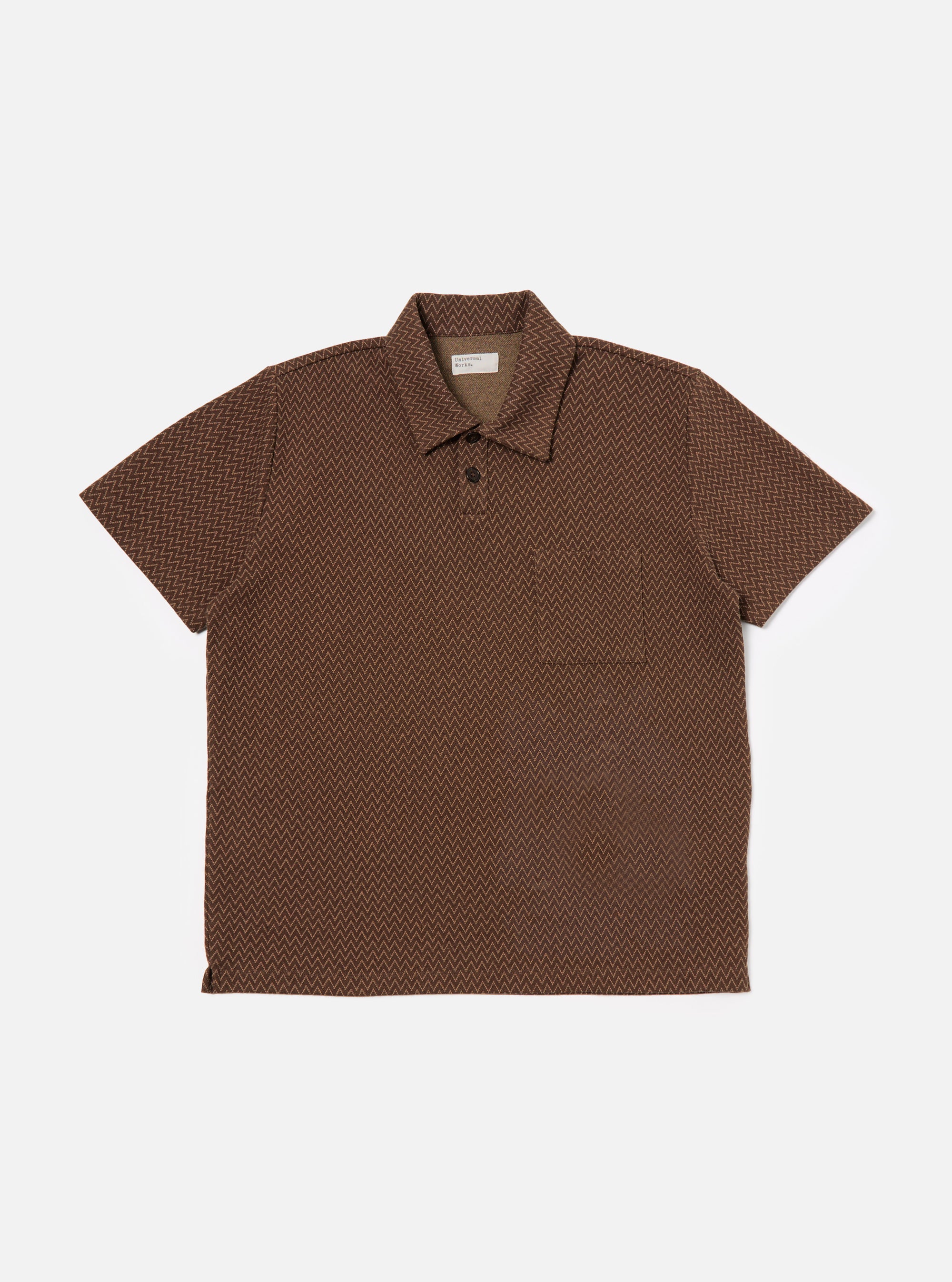 Brown Zig Zag Jersey Newlyn Polo
