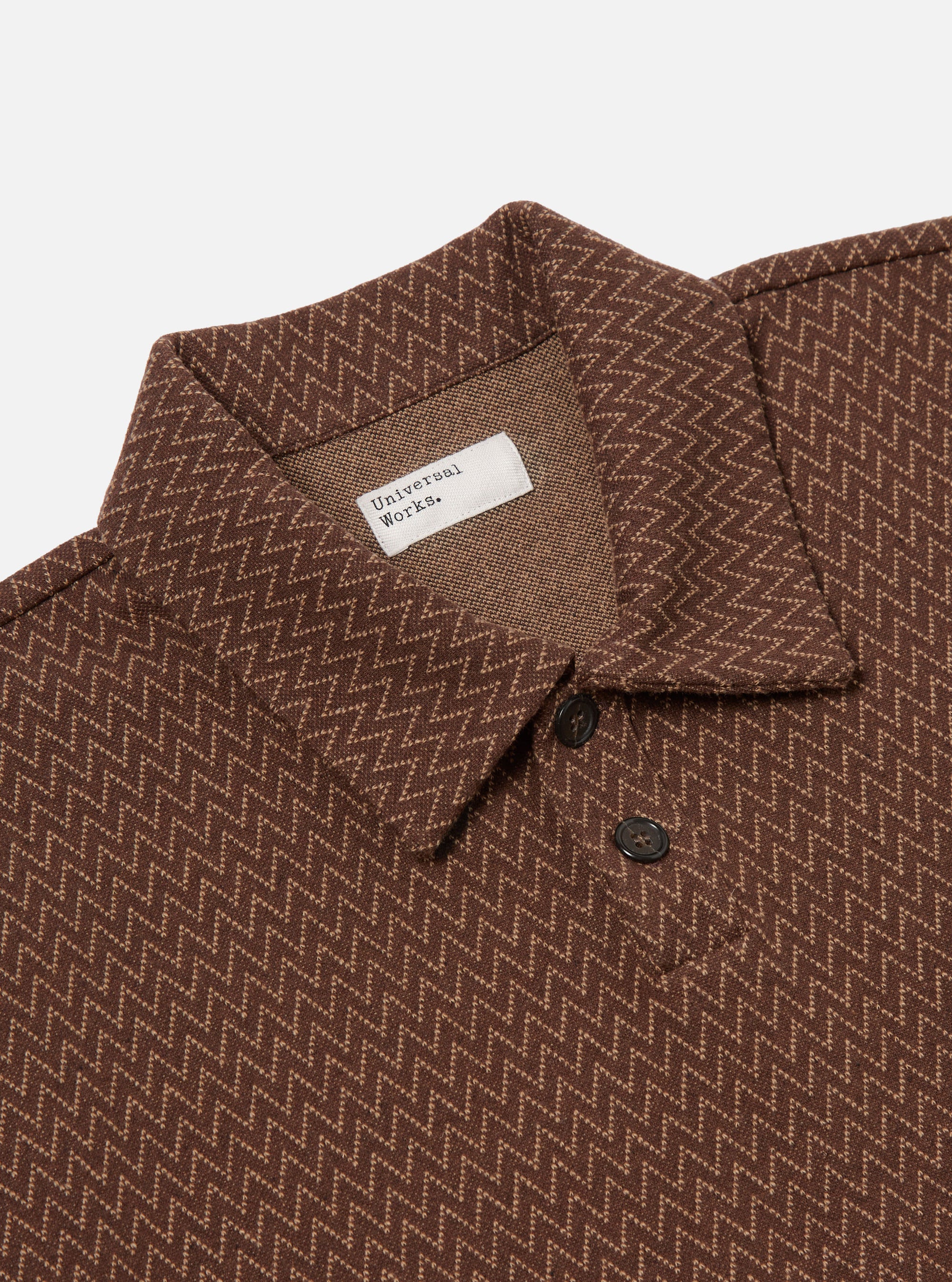 Brown Zig Zag Jersey Newlyn Polo