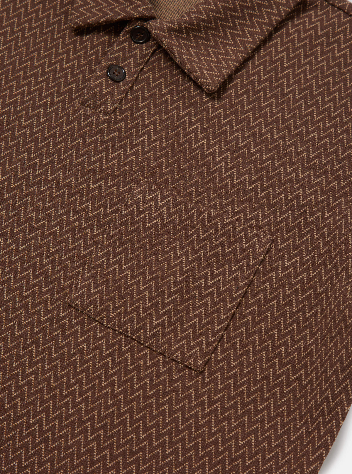 Brown Zig Zag Jersey Newlyn Polo