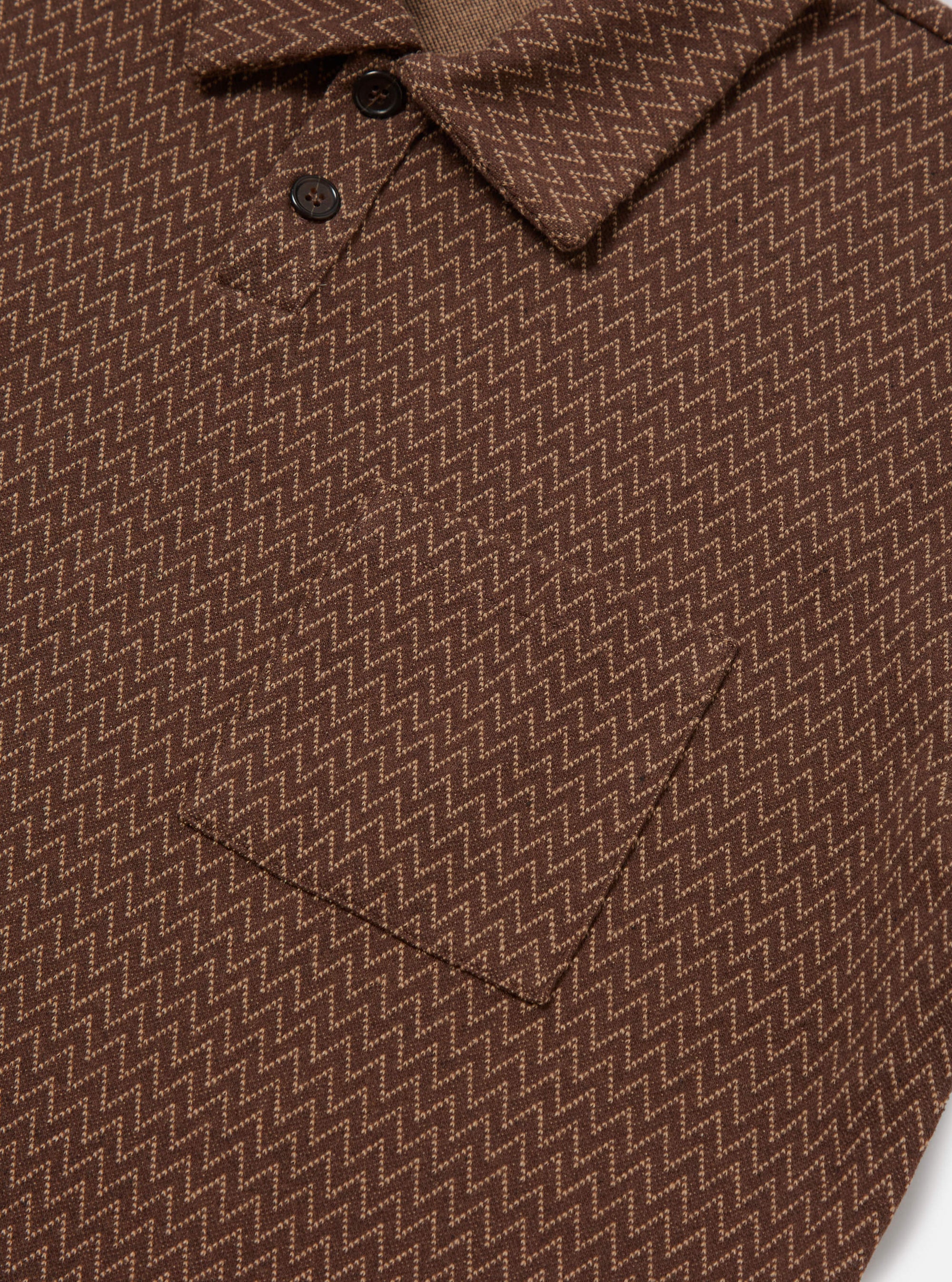 Brown Zig Zag Jersey Newlyn Polo