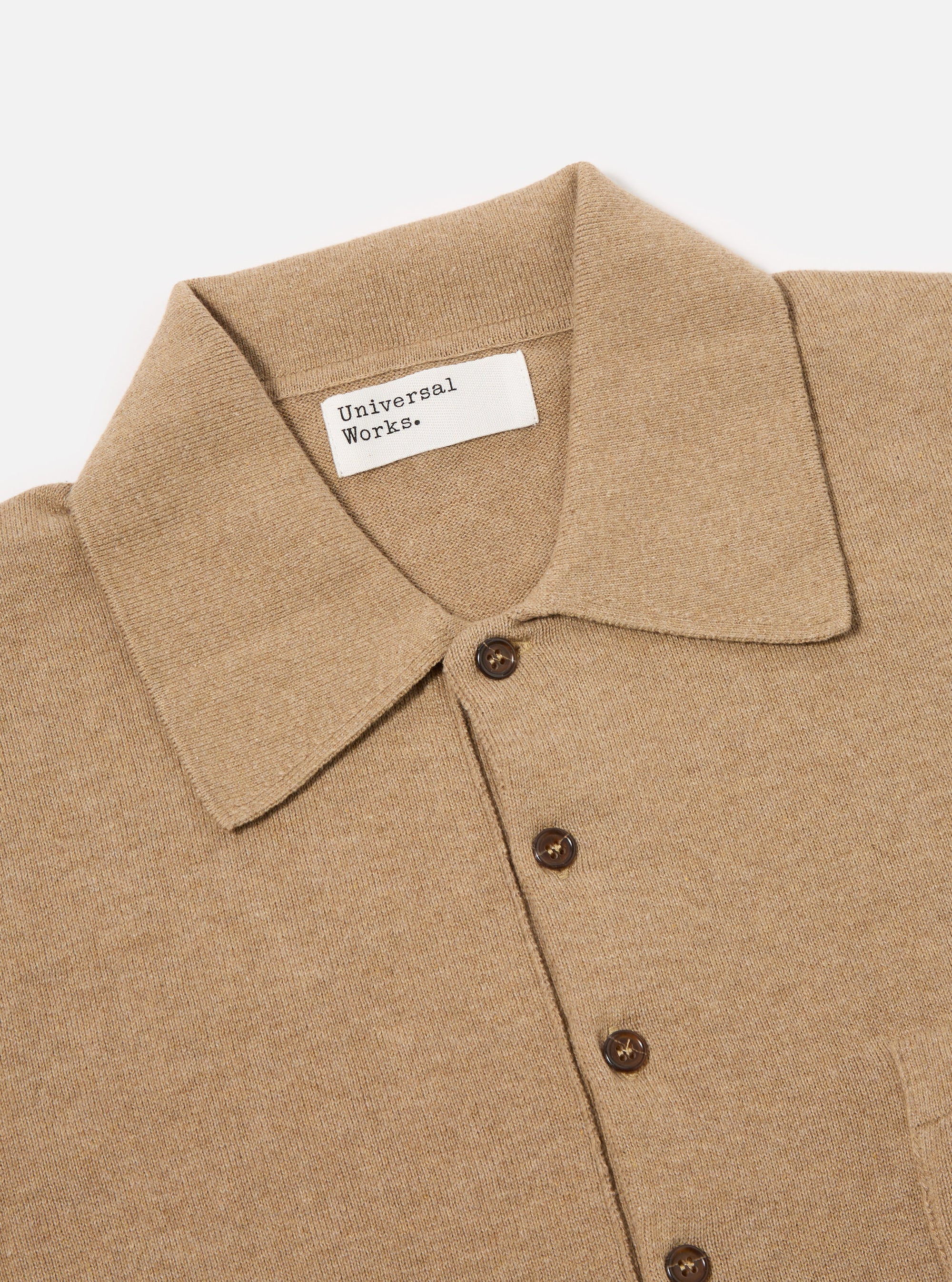 Sand Cotton Knit Pullover Knit Shirt