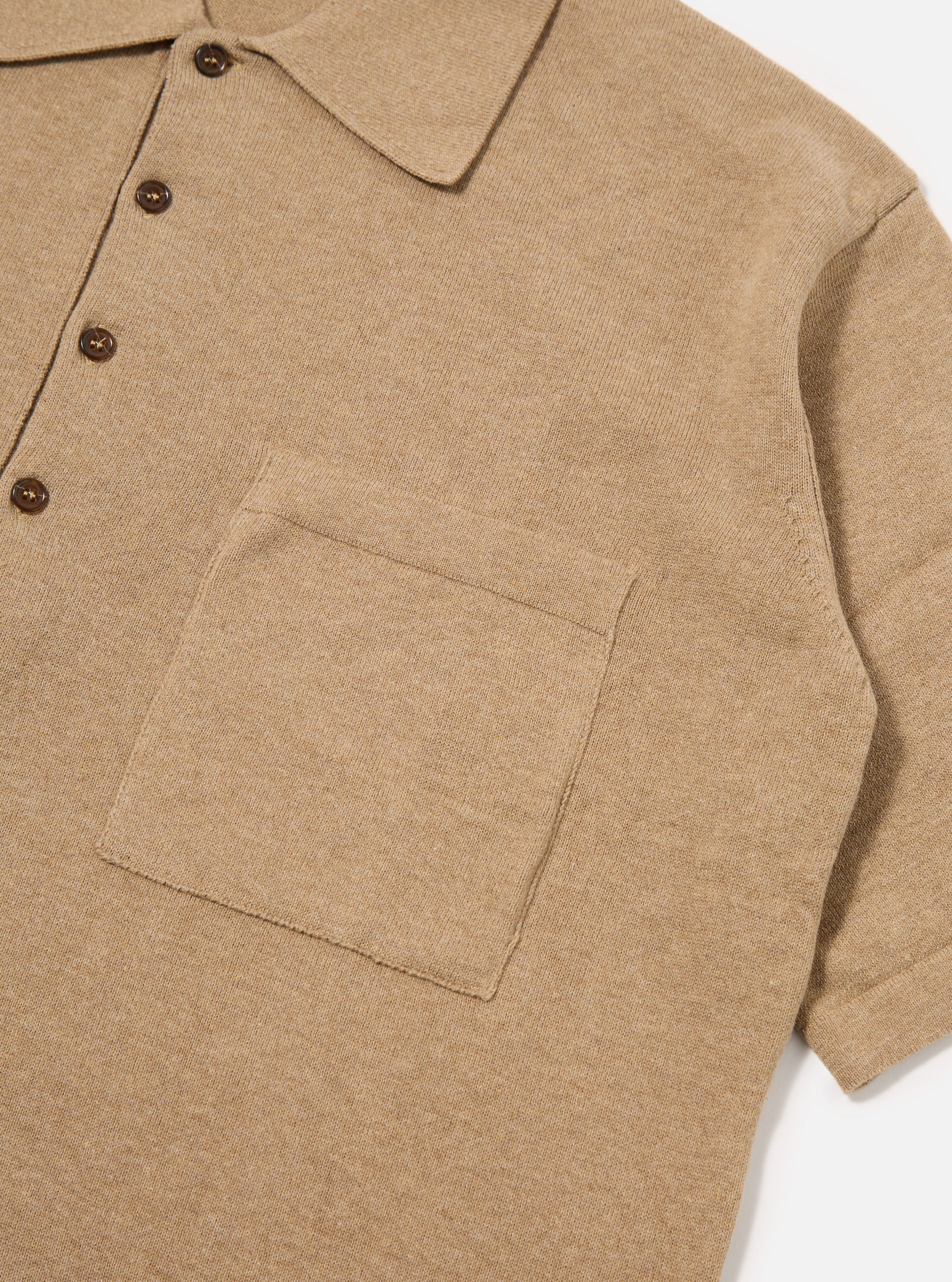 Sand Cotton Knit Pullover Knit Shirt