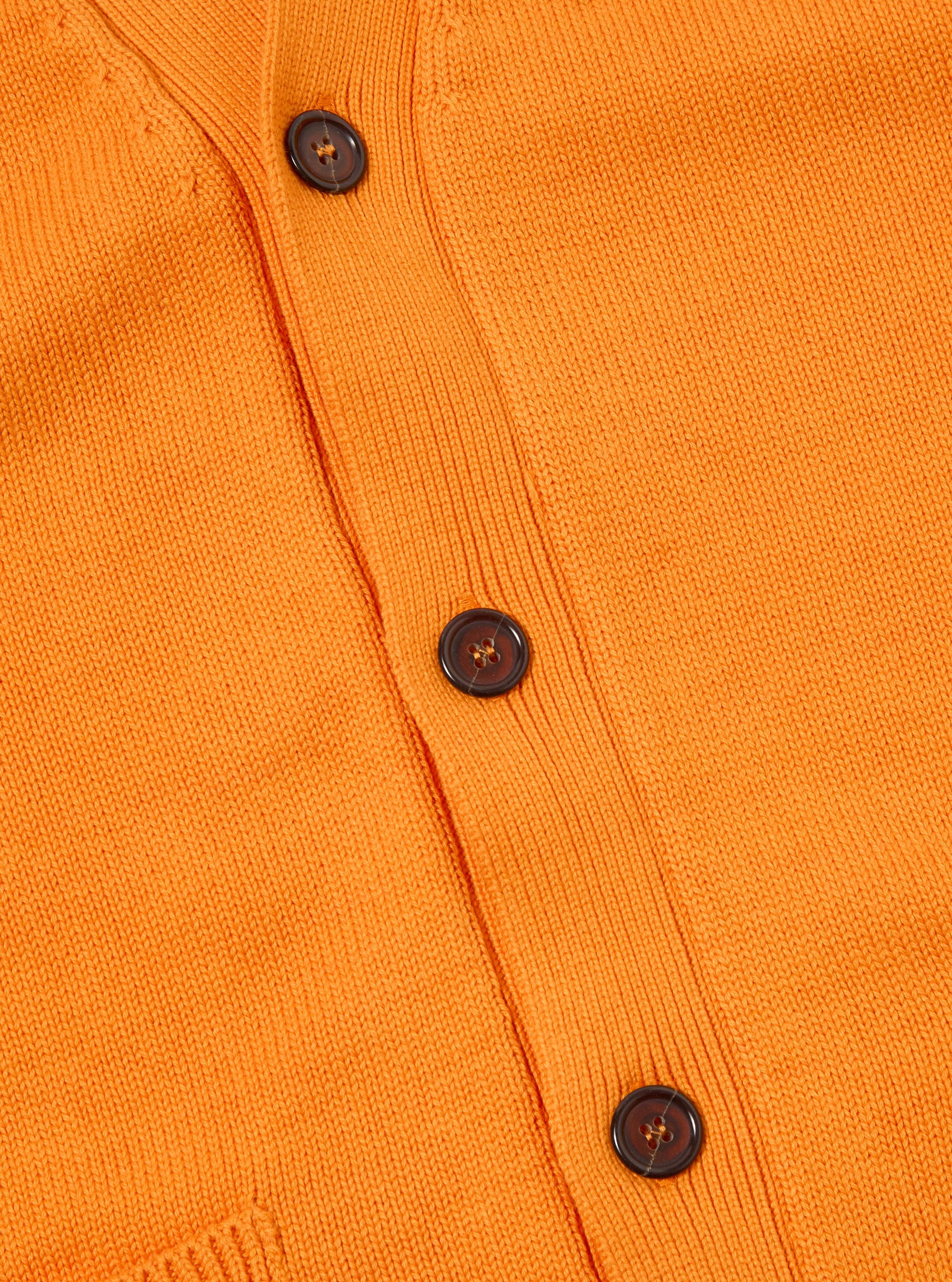 Orange Cotton Knit Pocket David Cardigan