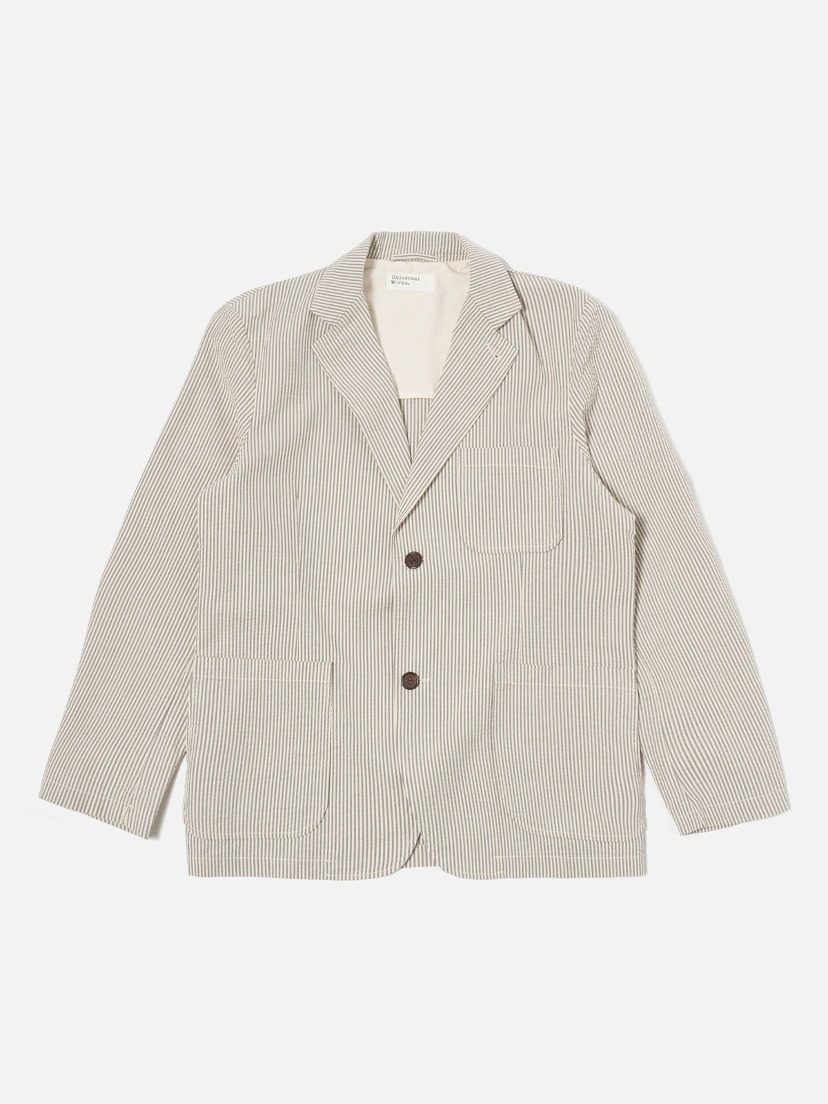 Grey Derby Stripe Two Button Jacket