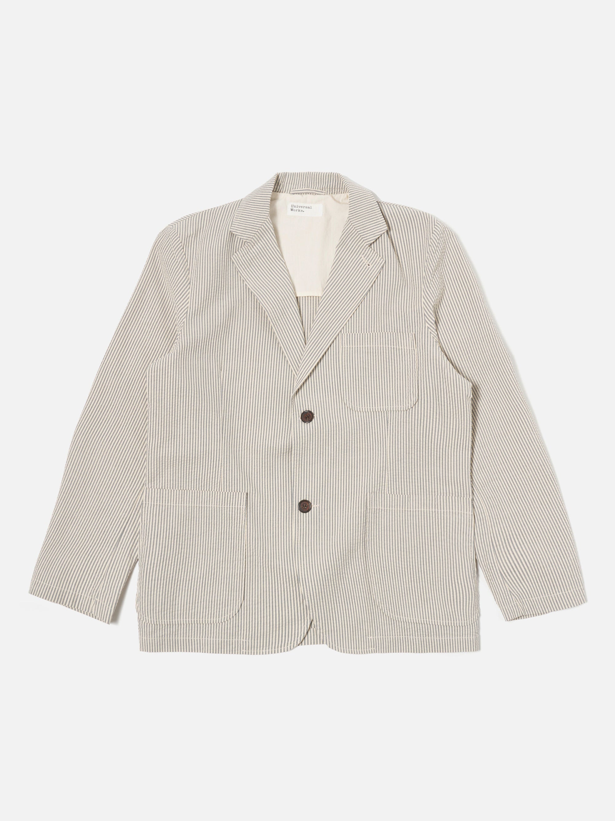 Grey Derby Stripe Two Button Jacket