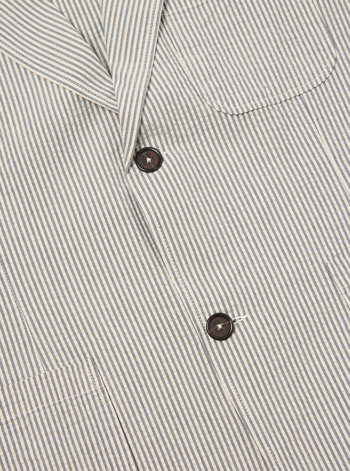 Grey Derby Stripe Two Button Jacket