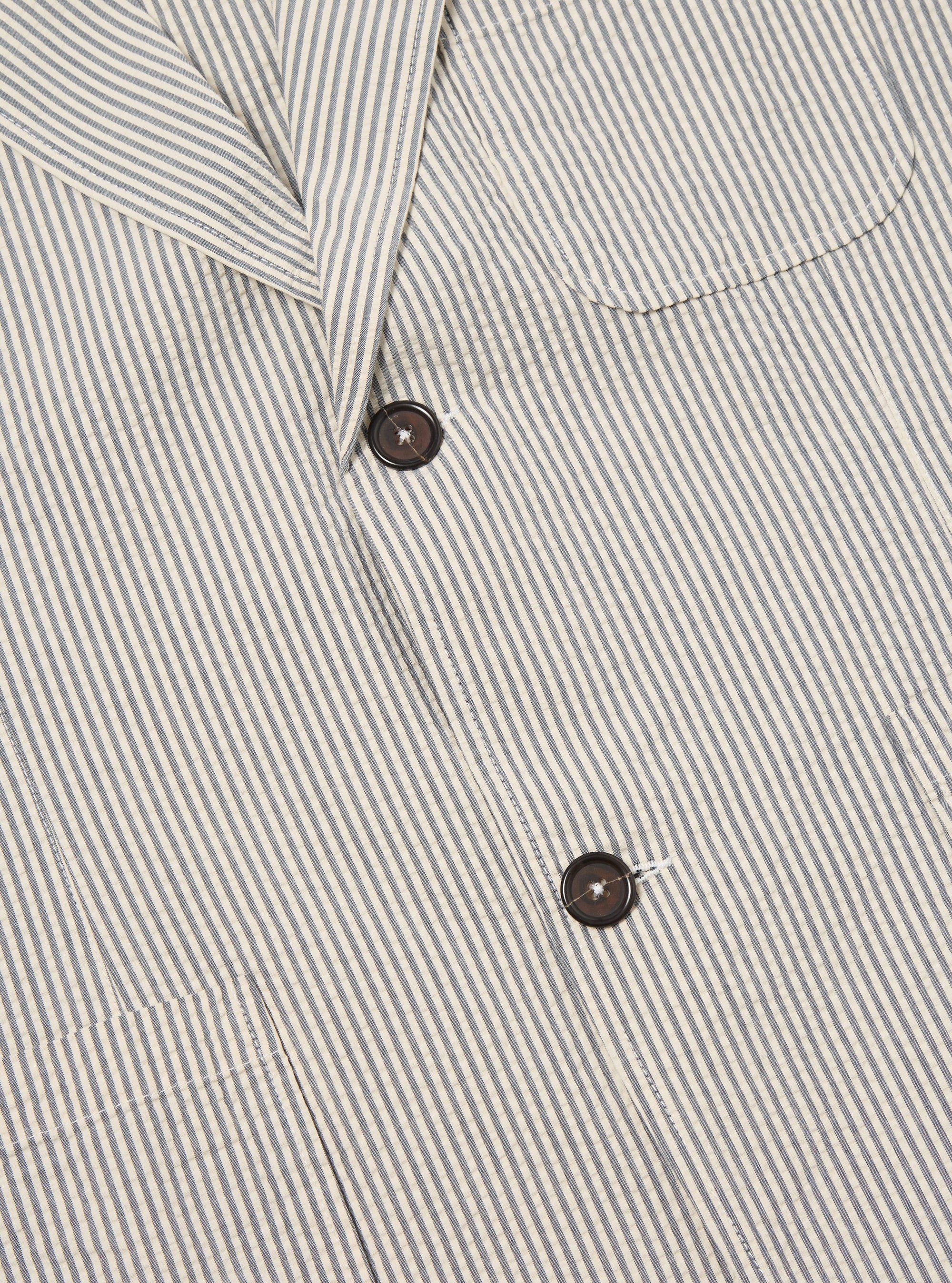 Grey Derby Stripe Two Button Jacket