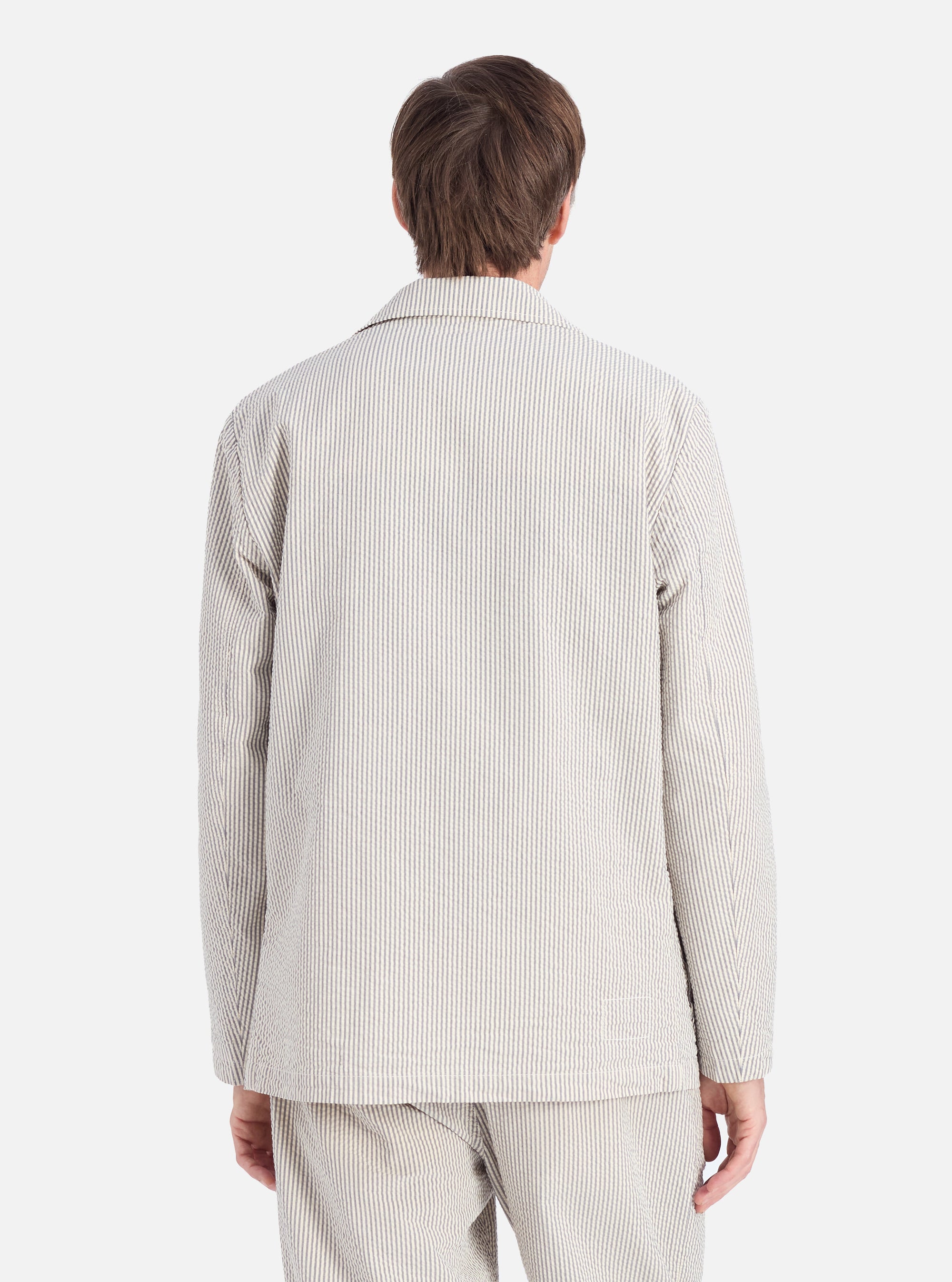 Grey Derby Stripe Two Button Jacket