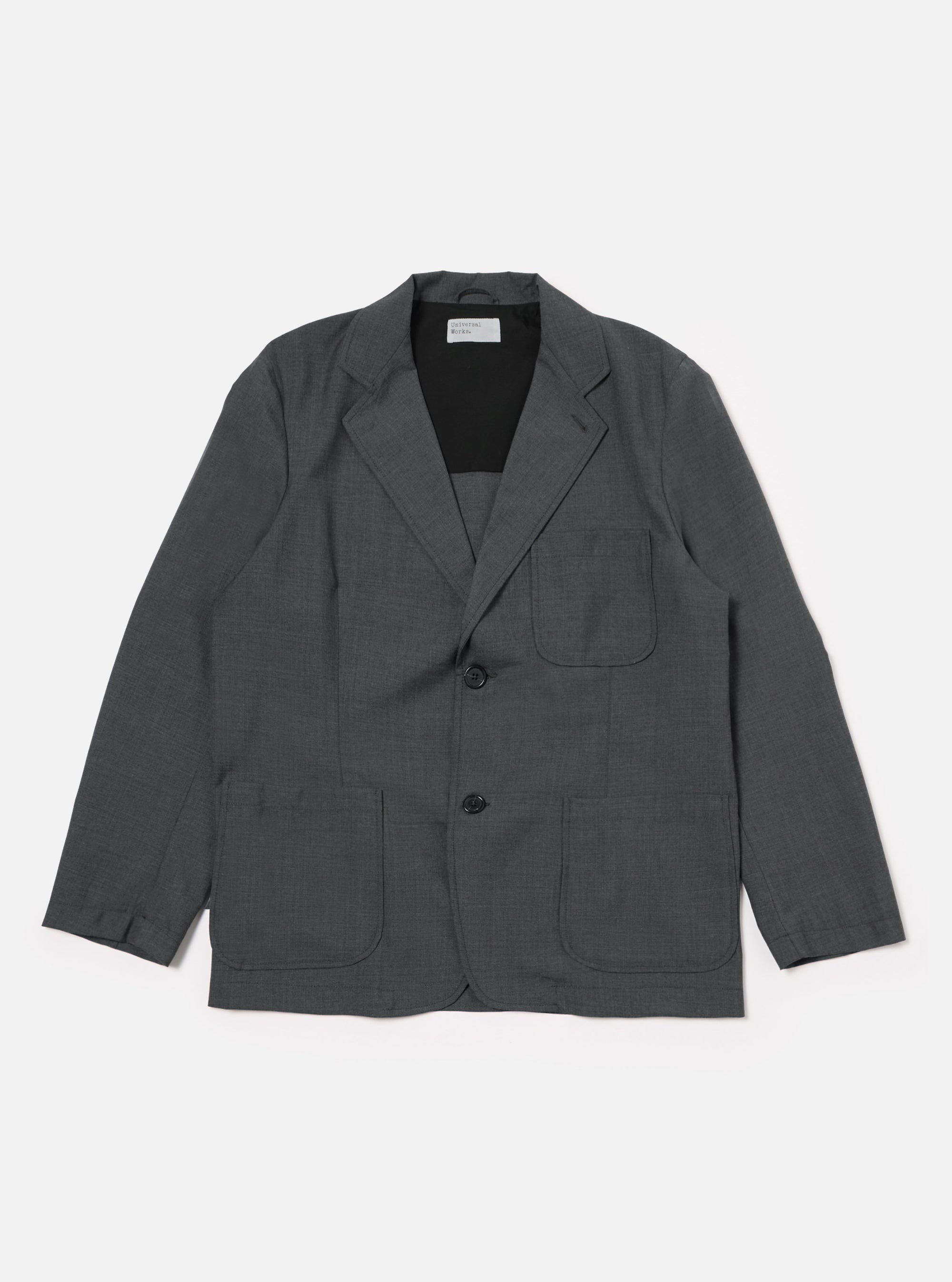 Grey Marl Tropical Suiting Two Button Jacket