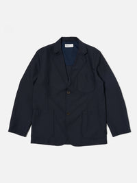 Navy Tropical Suiting Two Button Jacket