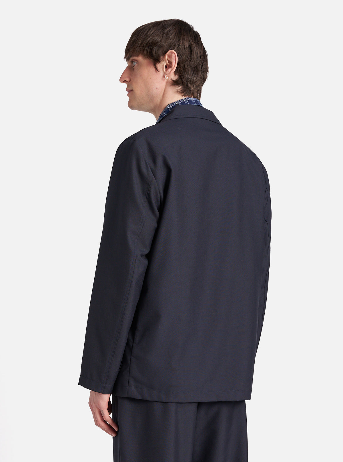 Navy Tropical Suiting Two Button Jacket