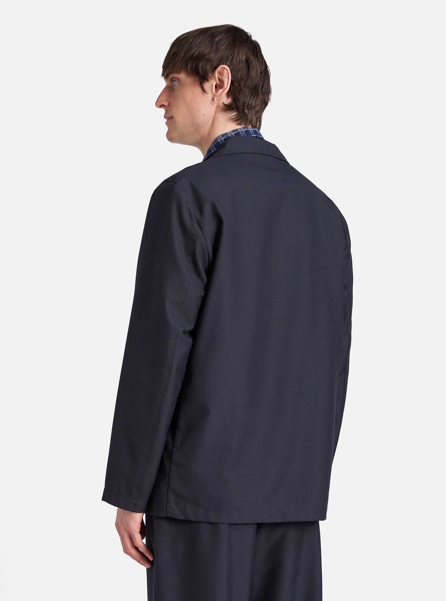 Navy Tropical Suiting Two Button Jacket