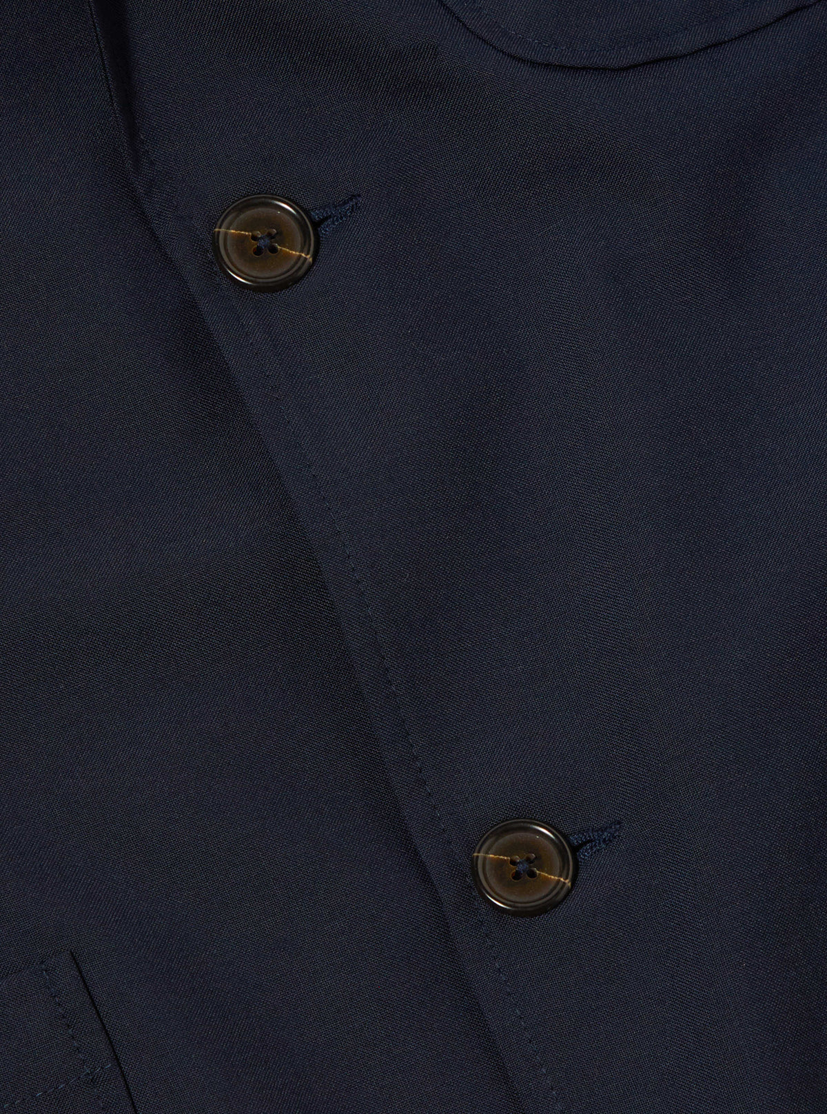 Navy Tropical Suiting Two Button Jacket